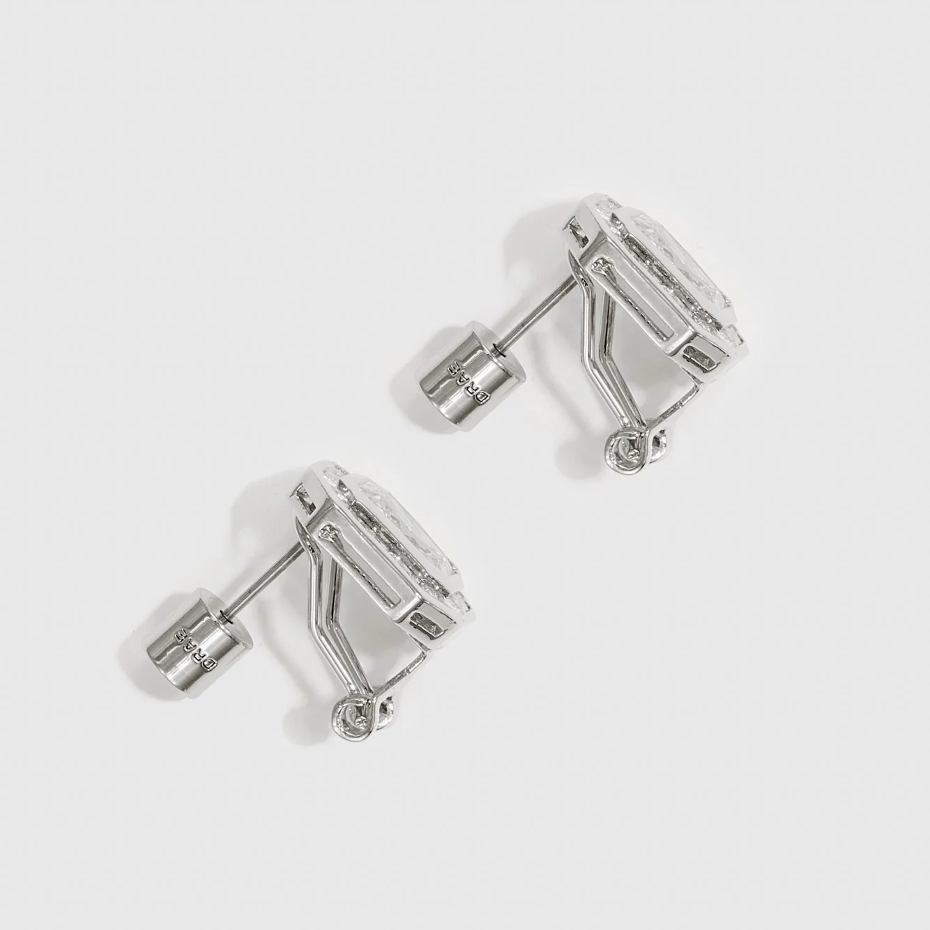 Baguette-Cut Pavé Stud Earrings - Image 3
