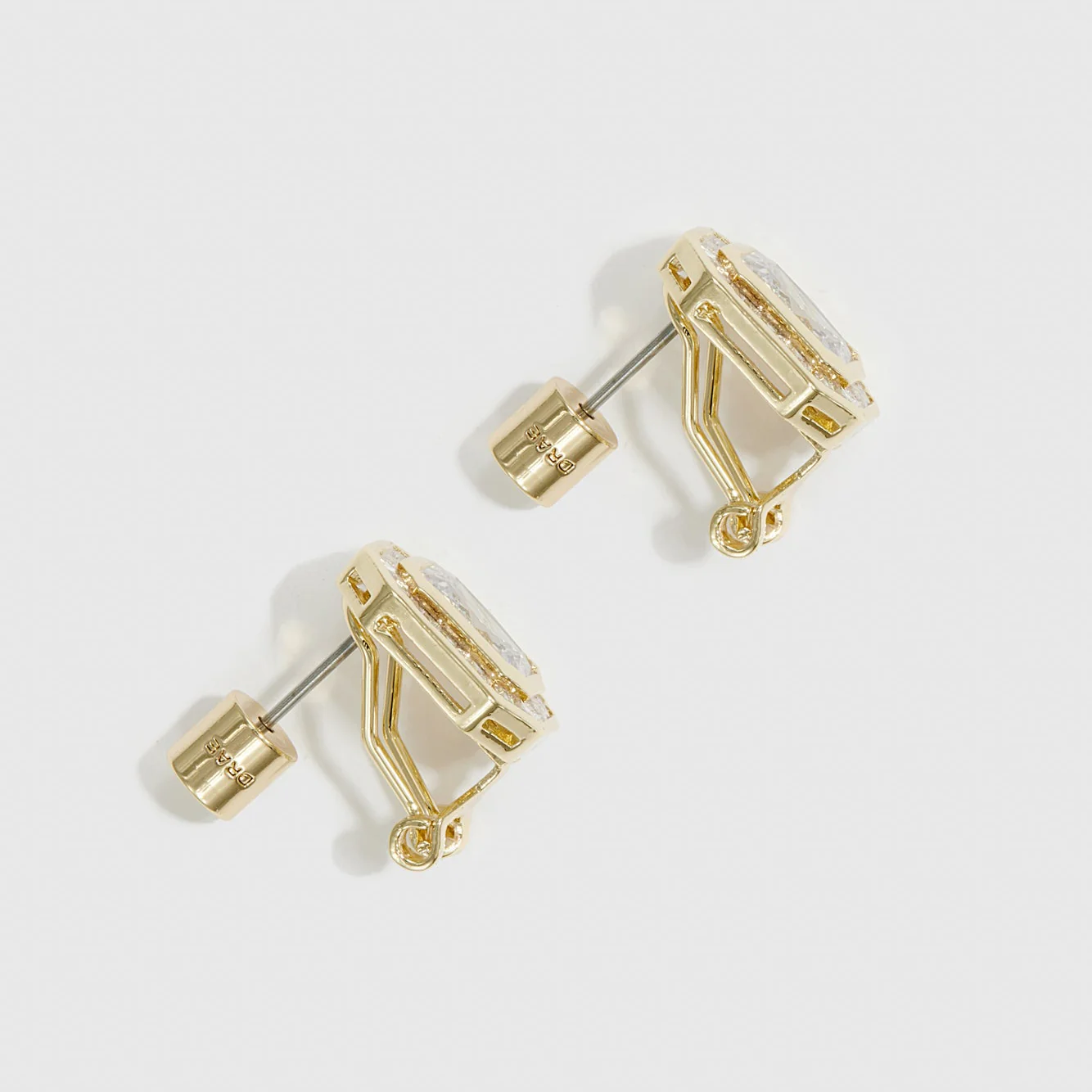 Baguette-Cut Pavé Stud Earrings - Image 3
