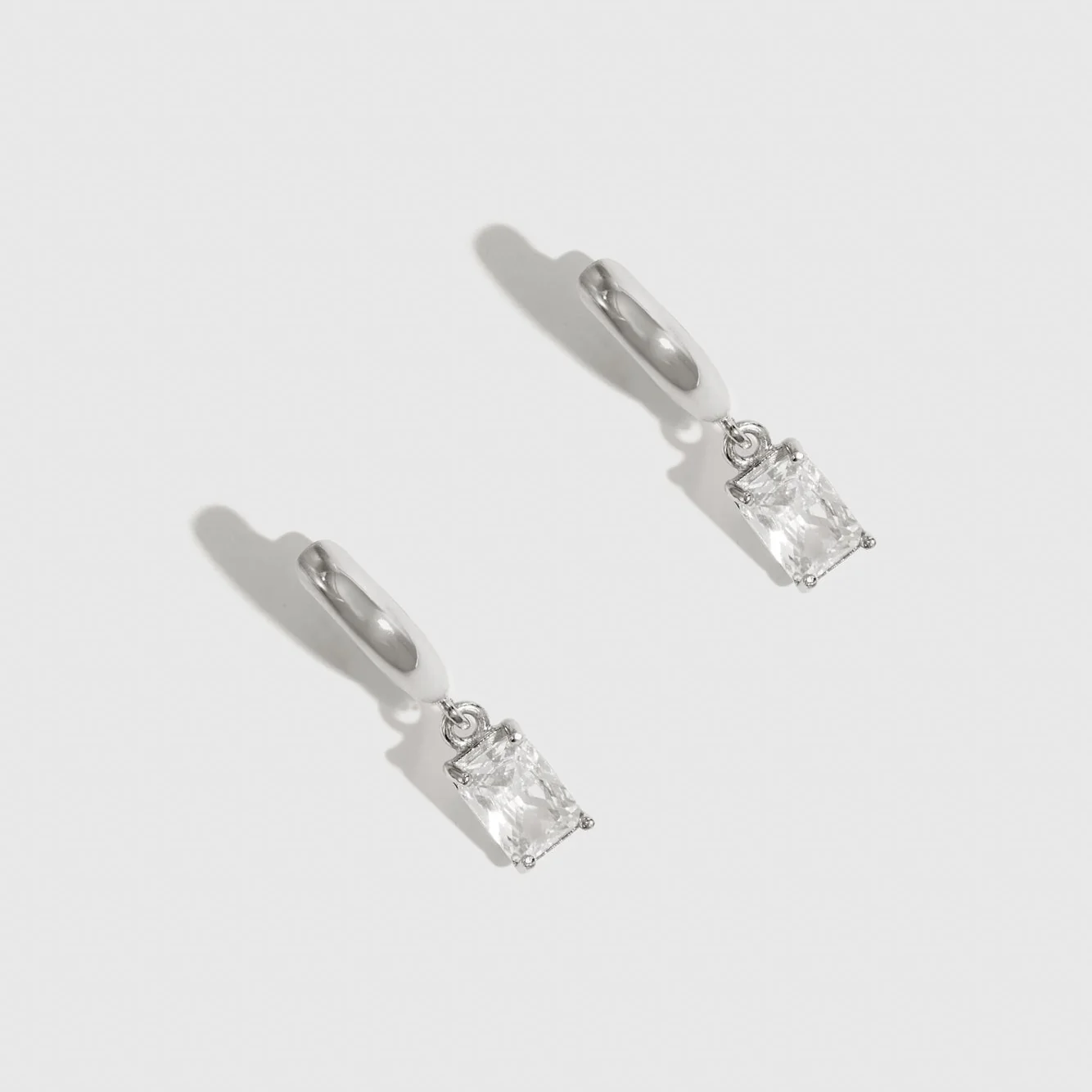Baguette-Cut Solitaire Huggies