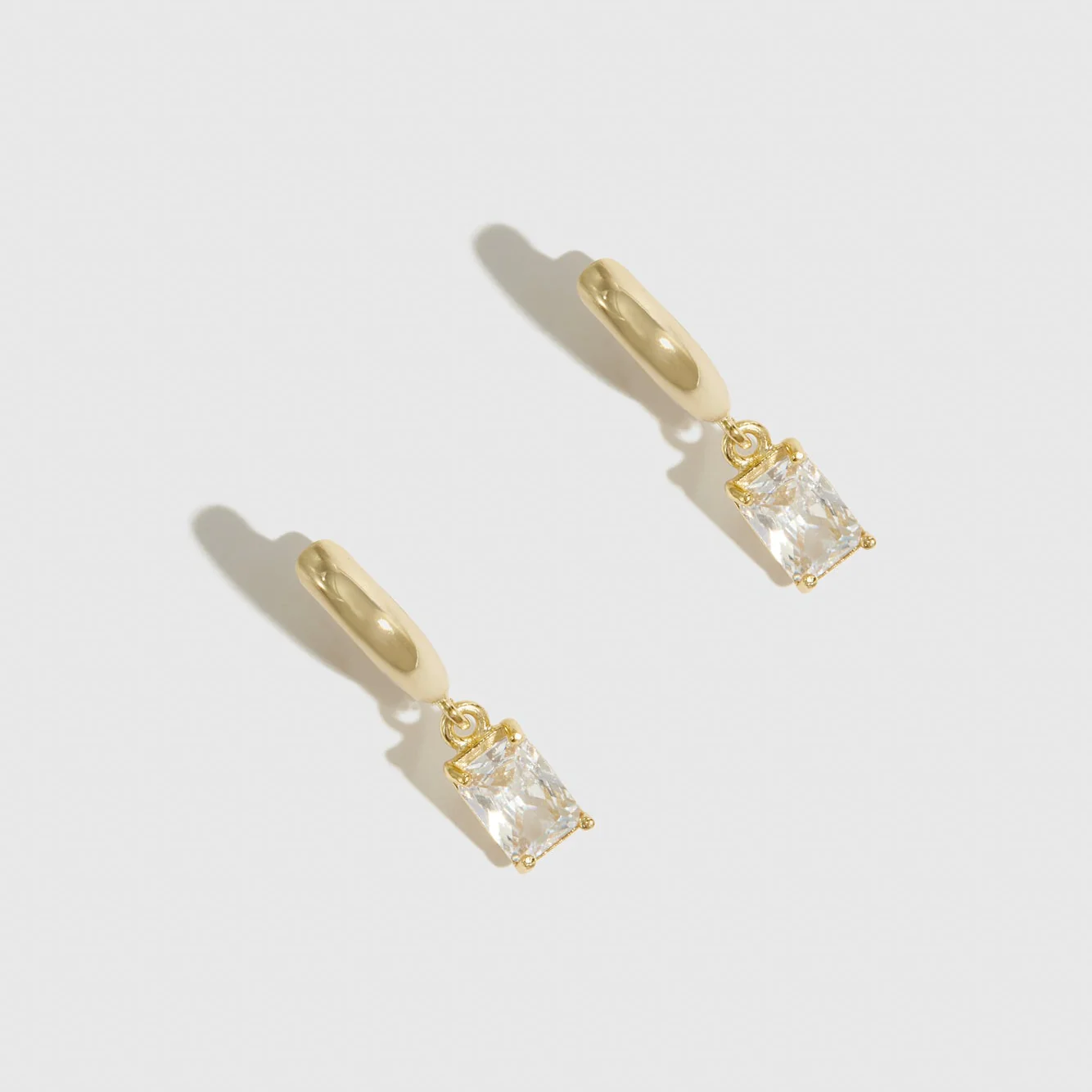 Baguette-Cut Solitaire Huggies