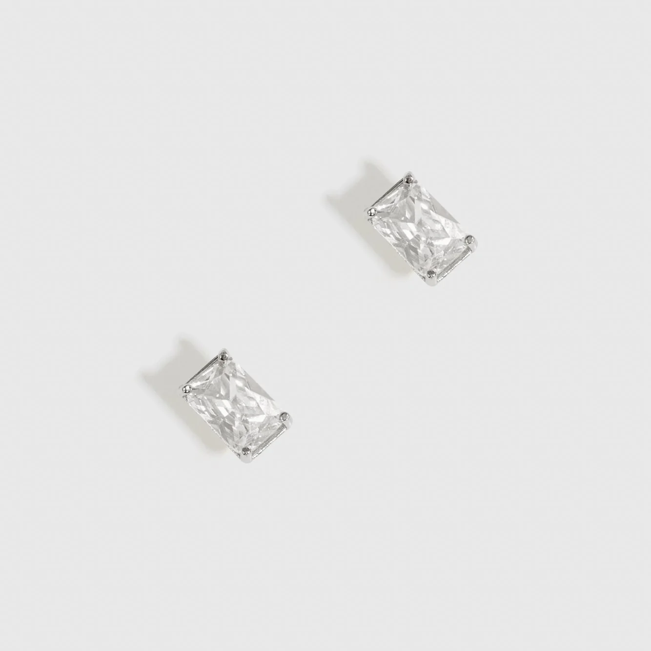 Baguette-Cut Solitaire Stud Earrings