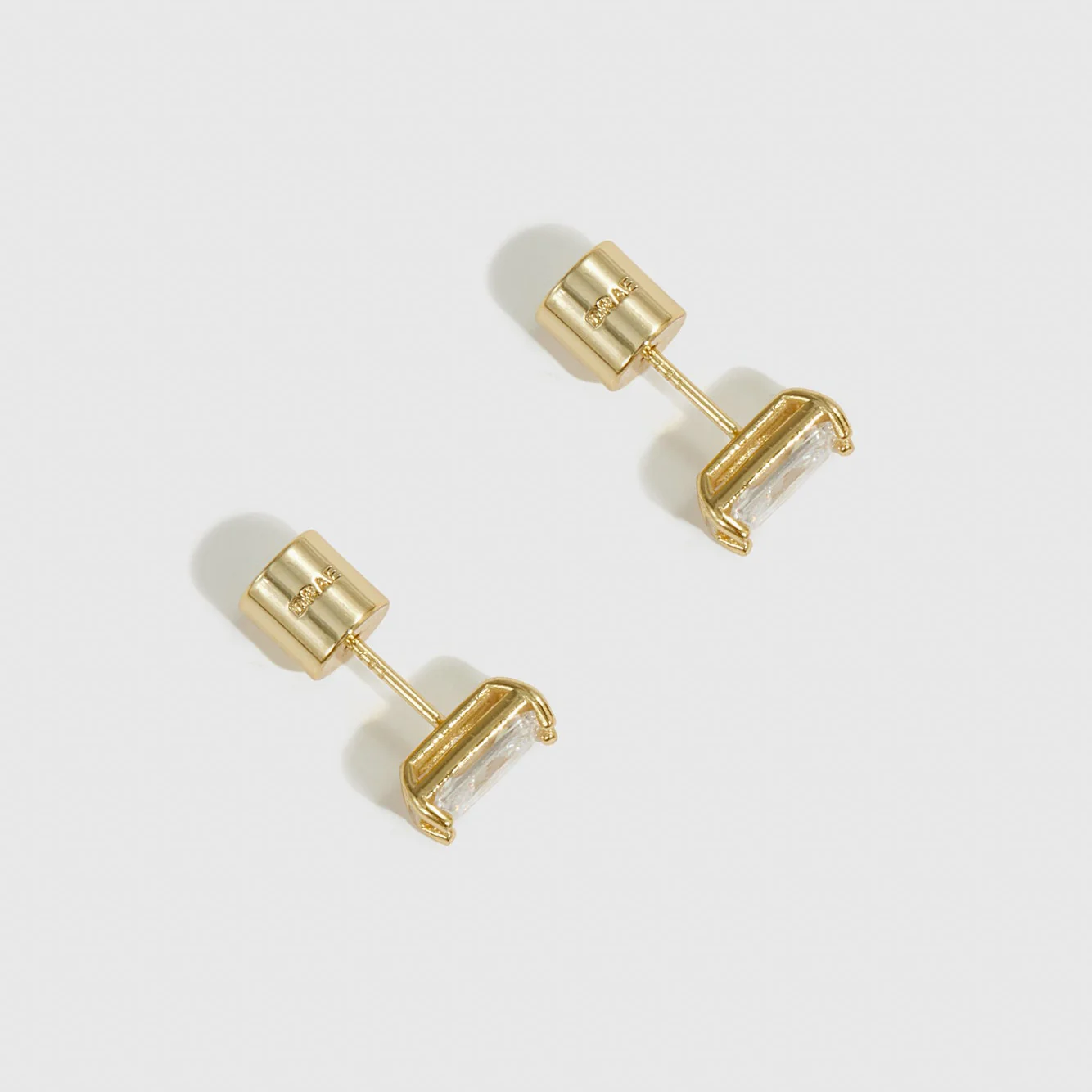 Baguette-Cut Solitaire Stud Earrings - Image 4