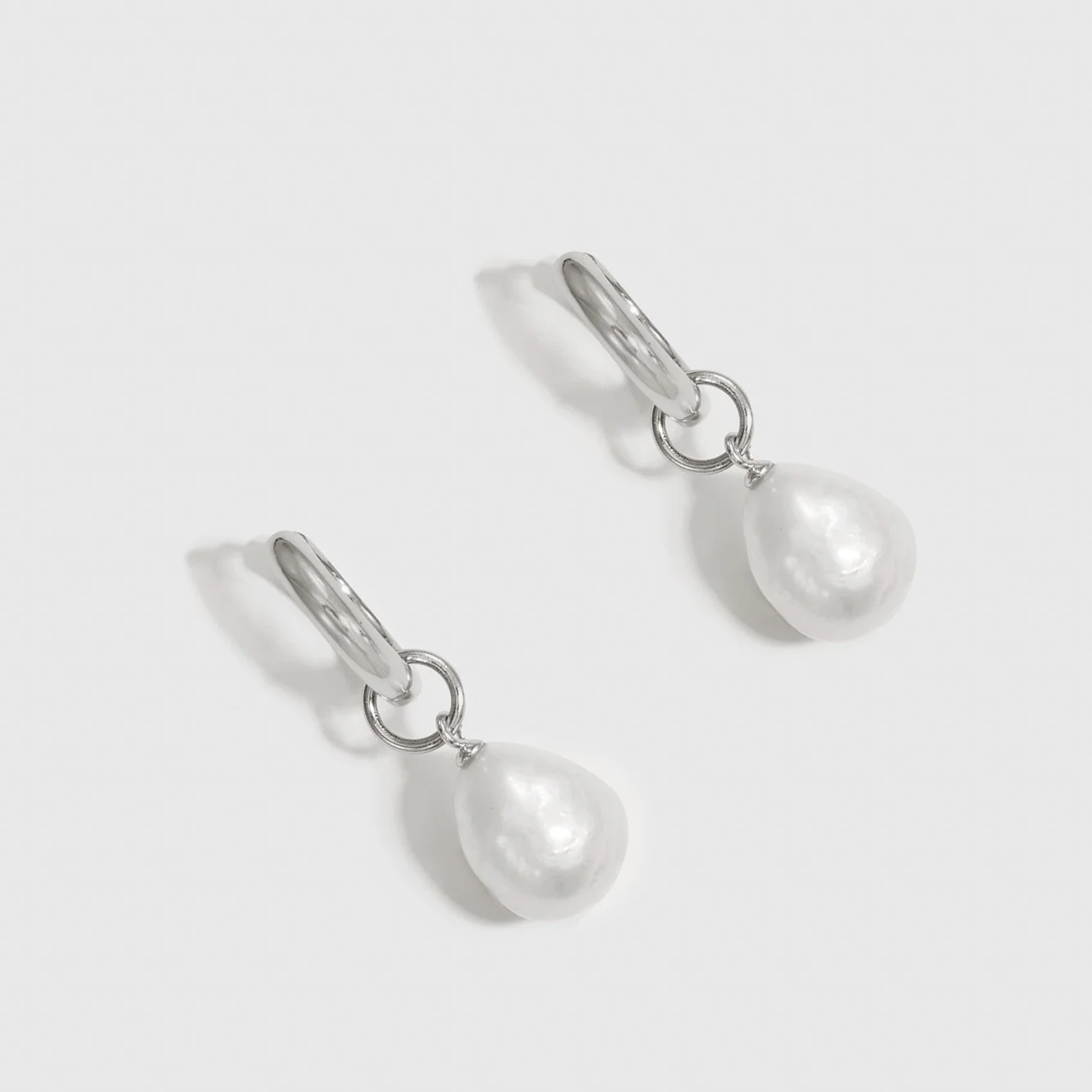 Baroque Pearl Huggie Earrings