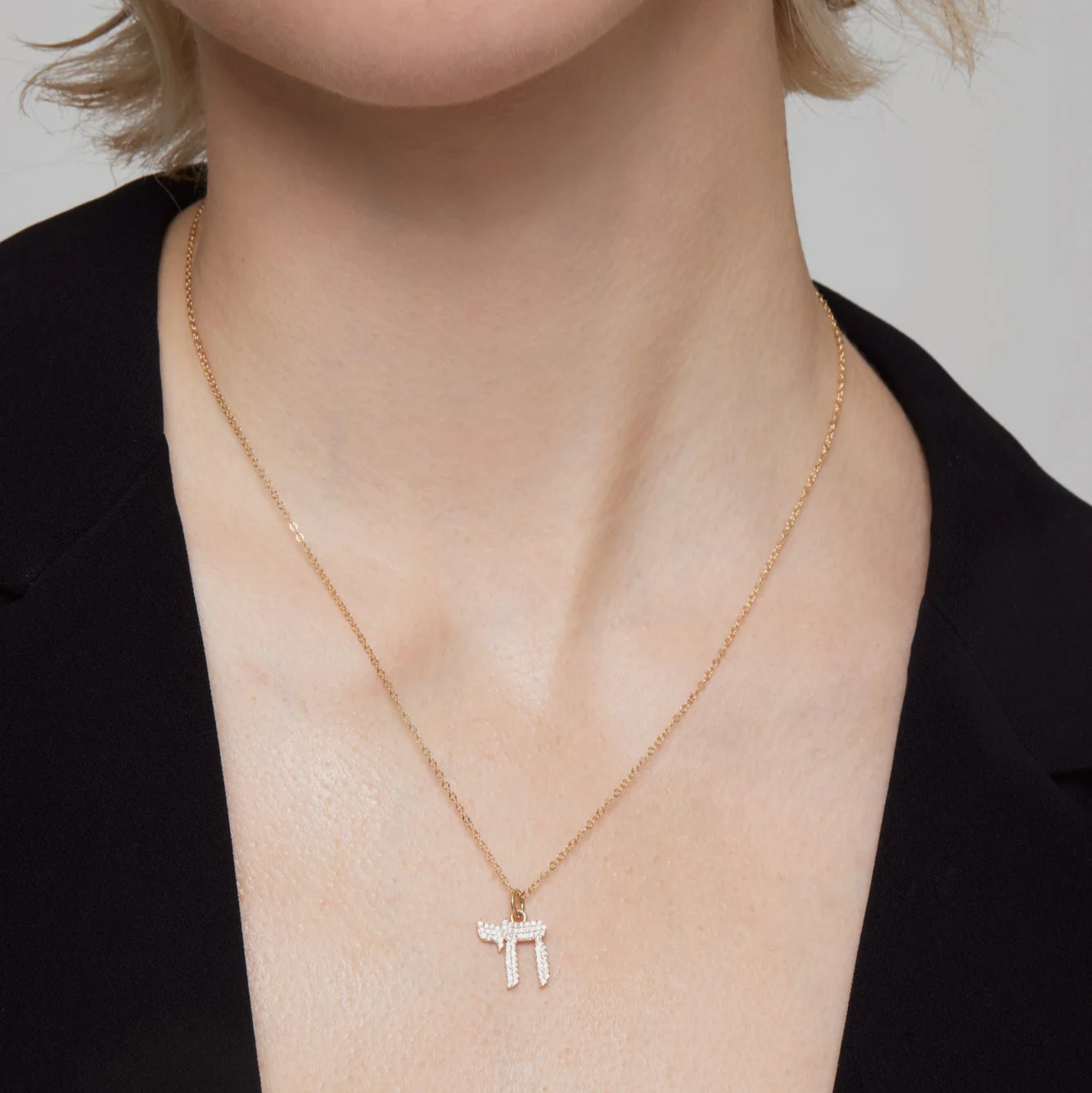Chai Pavé Pendant Necklace - Image 3