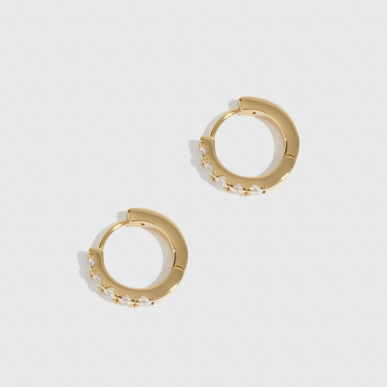 Classic Pavé Huggie Earrings - Image 6