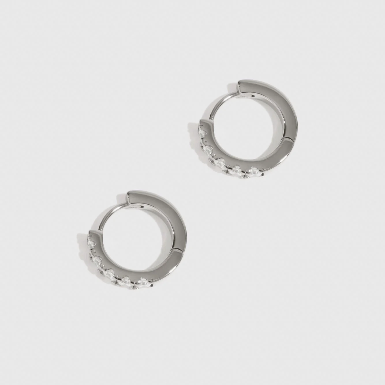 Classic Pavé Huggie Earrings - Image 6