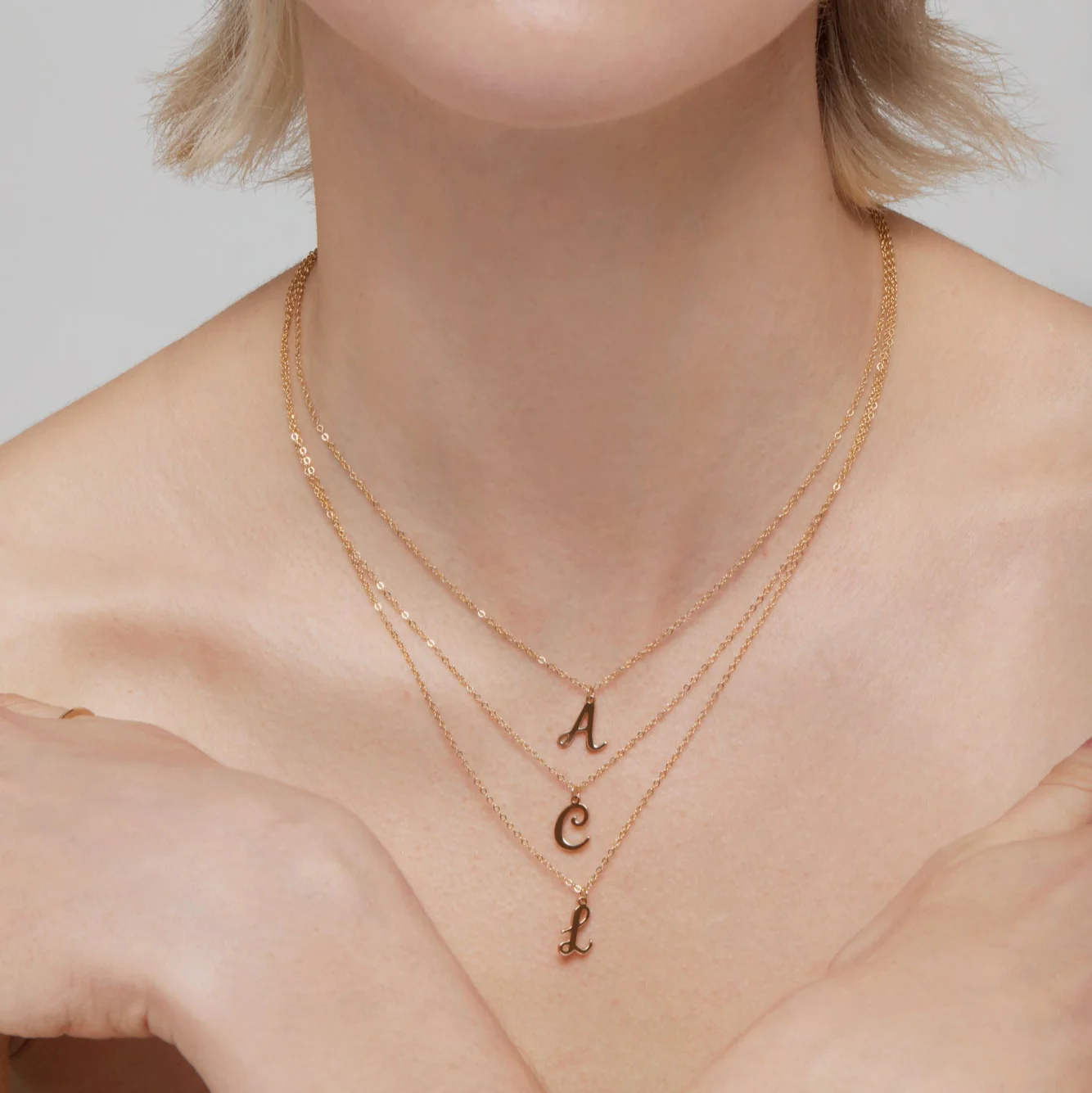 Cursive Font Letter Pendant Necklace - Image 3