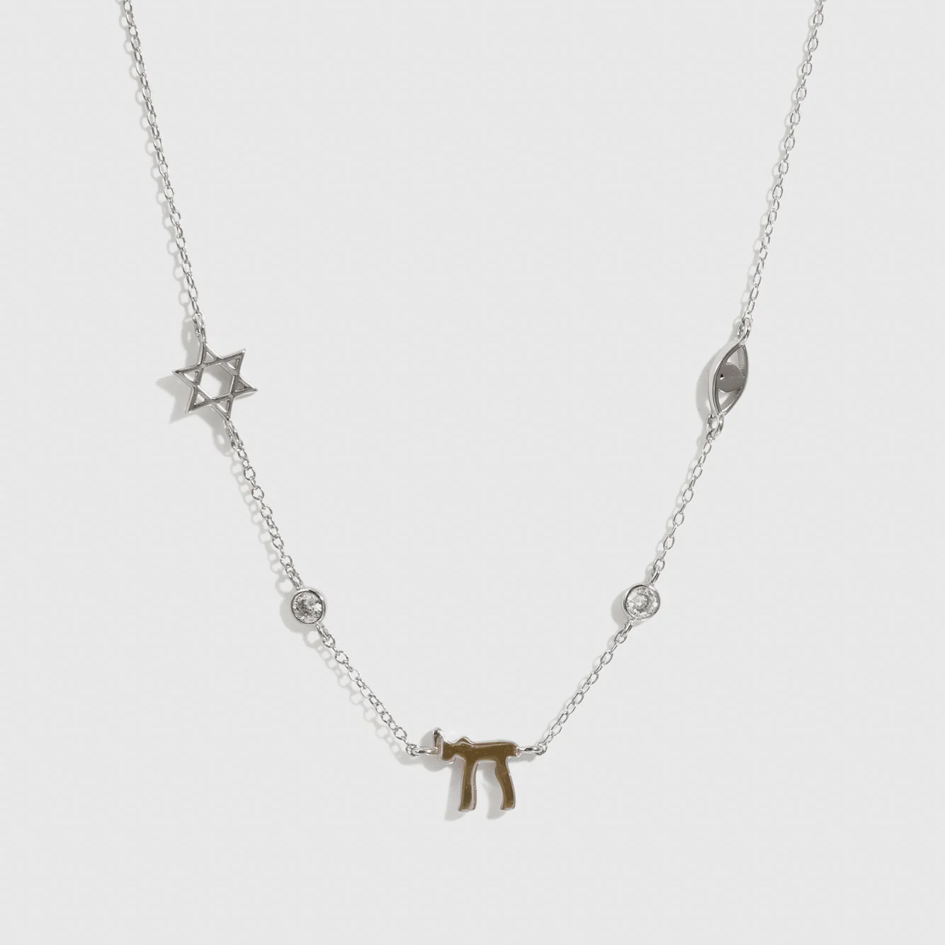 Dainty Star of David & Chai Necklace