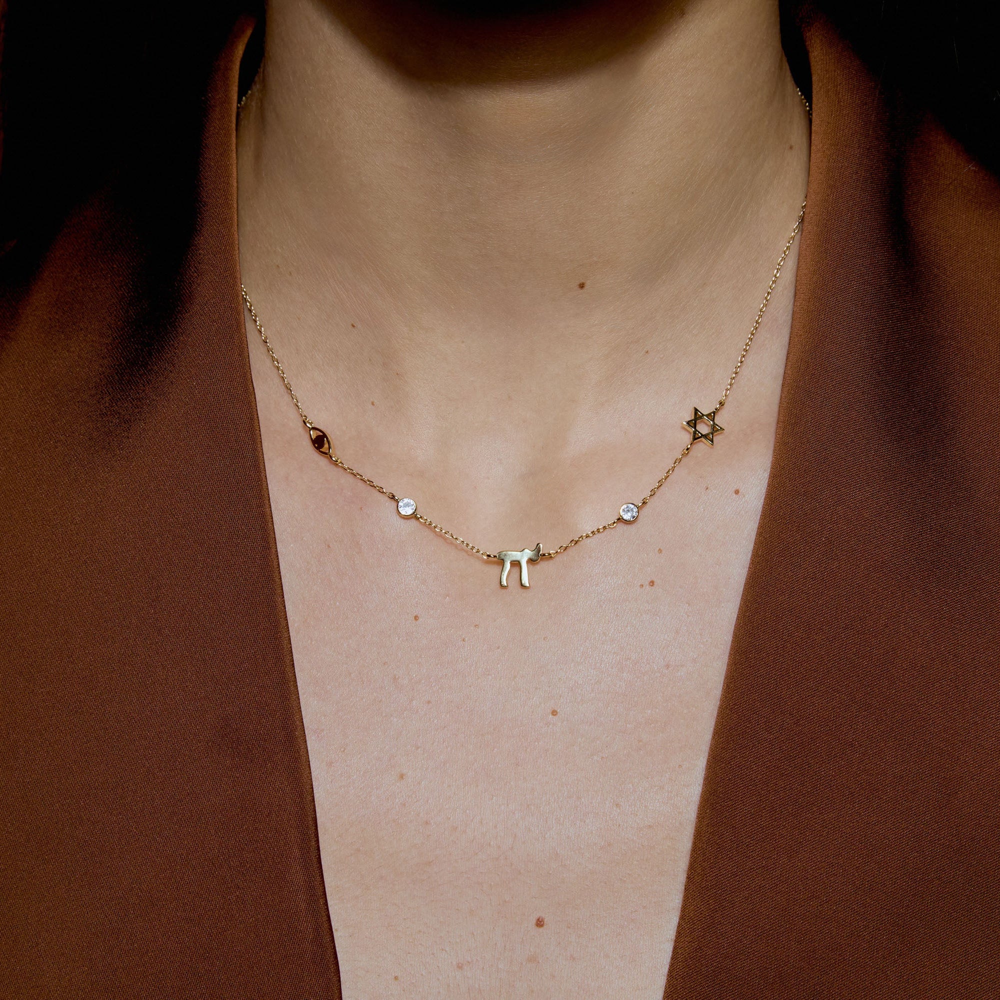 Dainty Star of David & Chai Necklace - Image 2