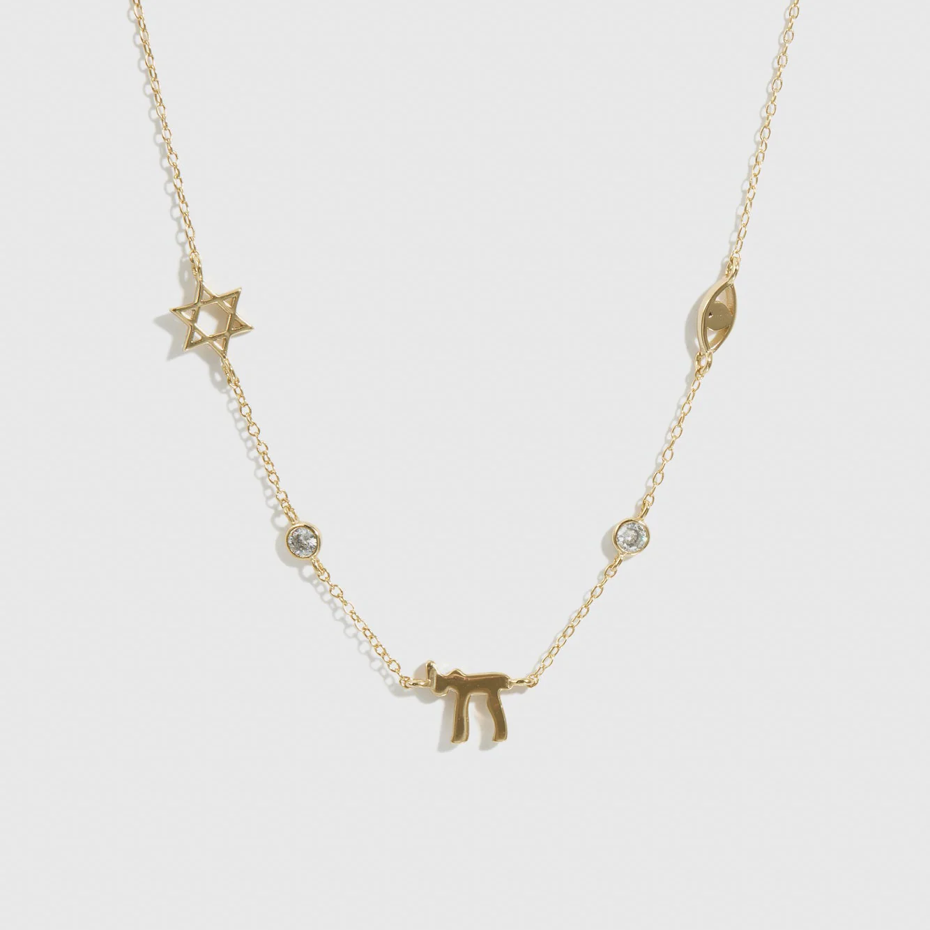 Dainty Star of David & Chai Necklace