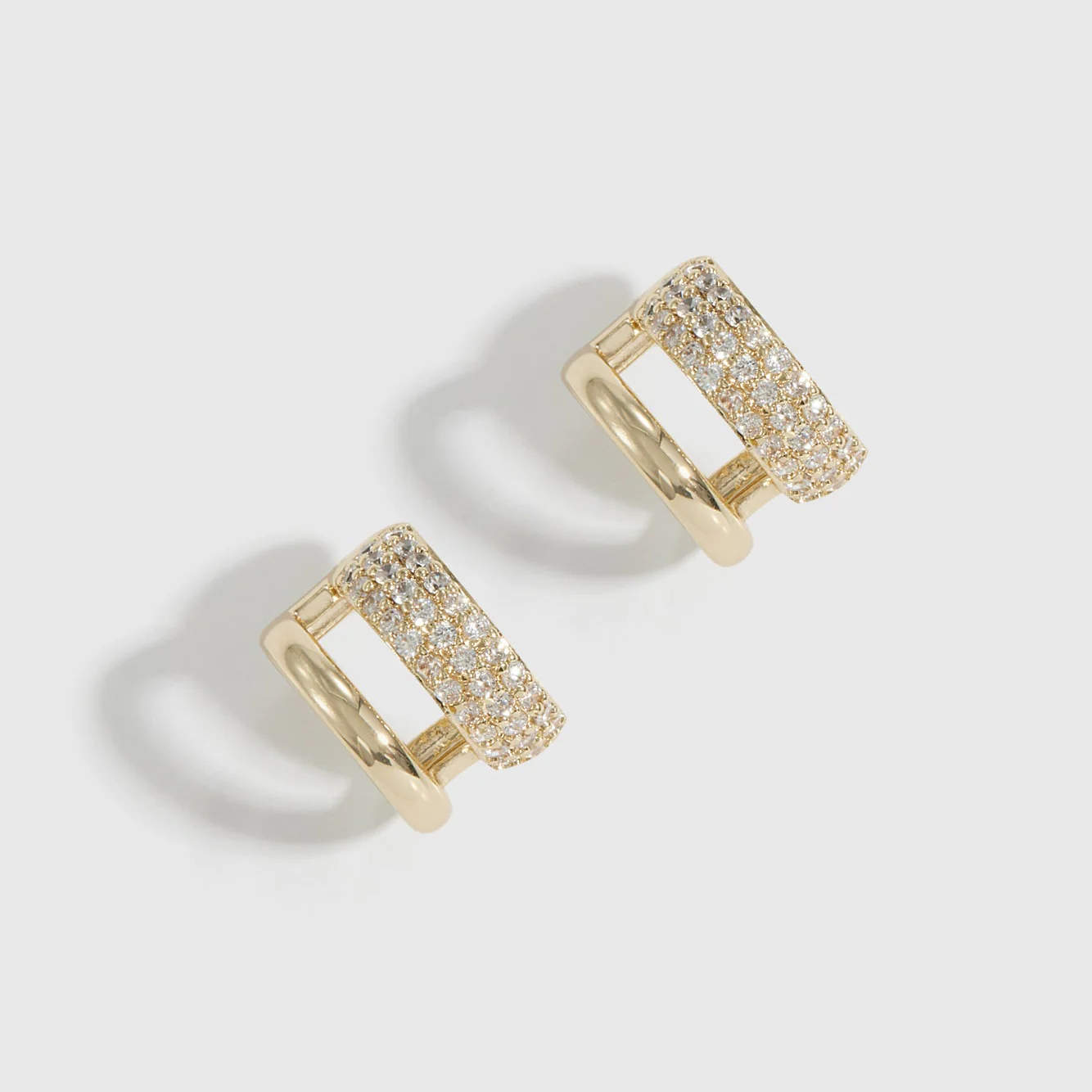 Double Pavé Hoop Earrings