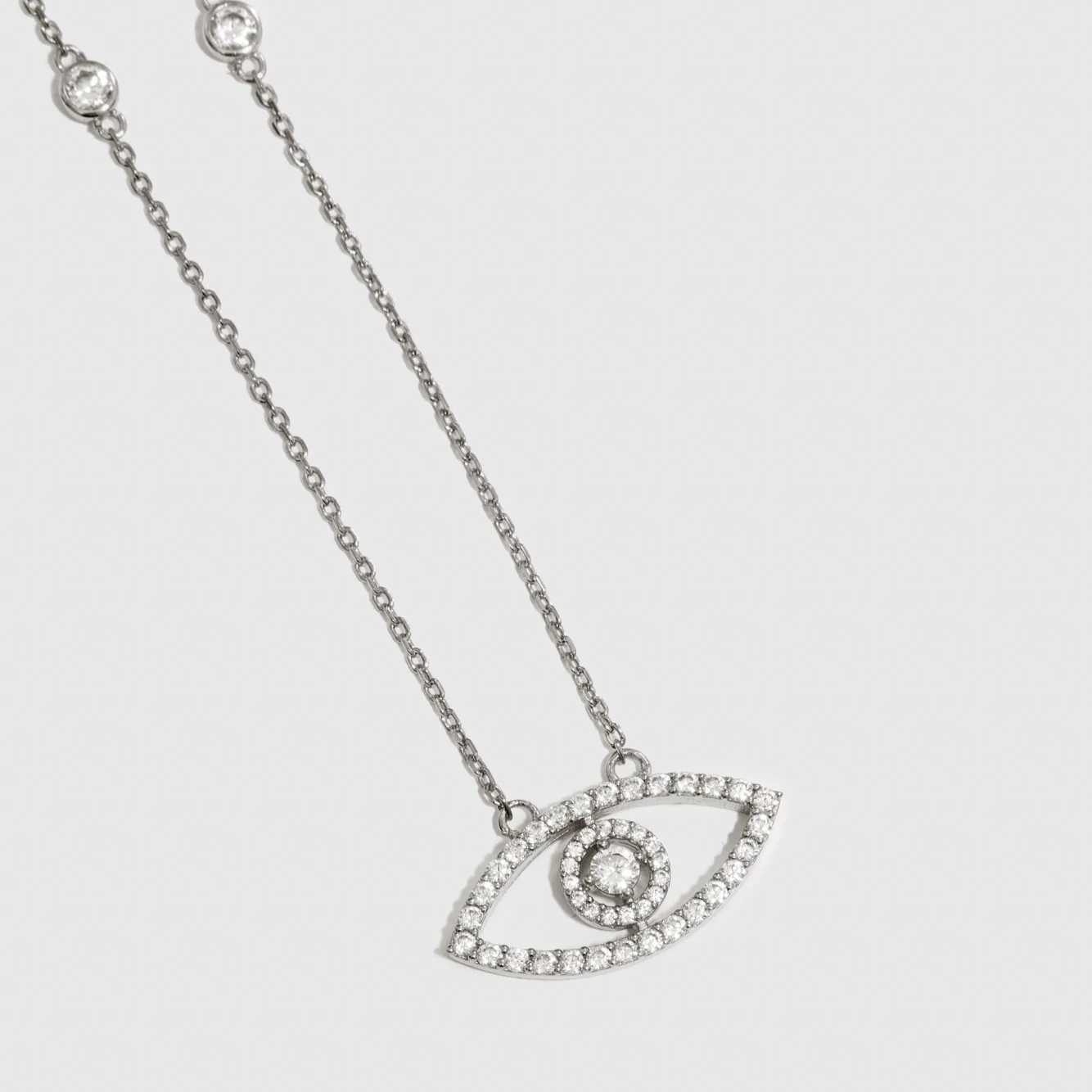 Evil Eye Pavé Necklace - Image 3