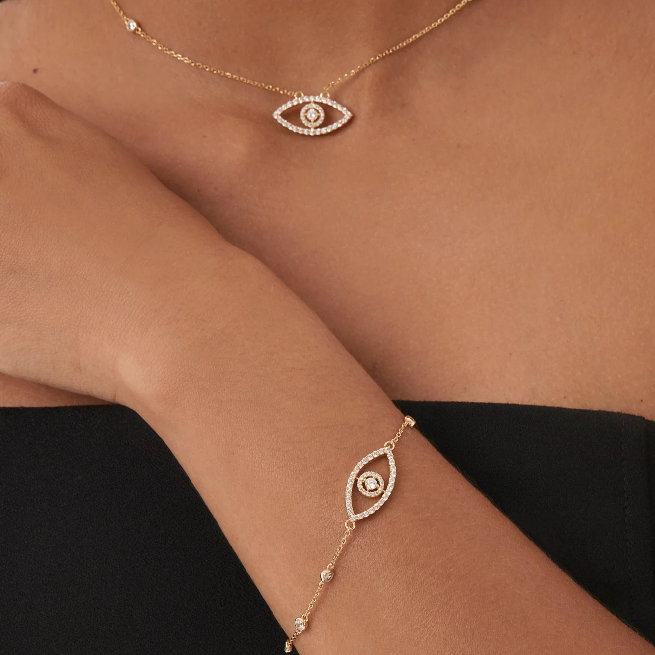 Evil Eye Pavé Bracelet - Image 2
