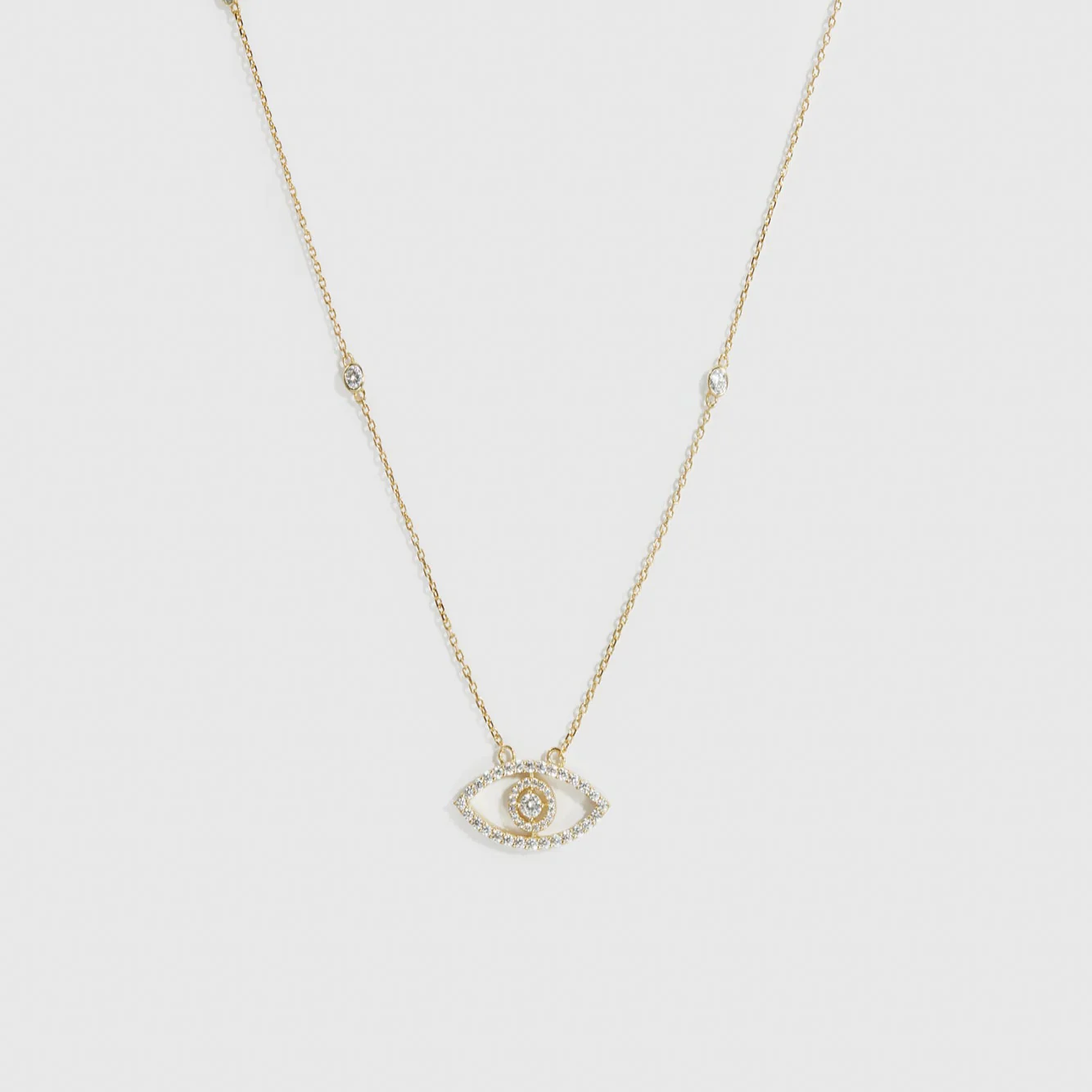 Evil Eye Pavé Necklace