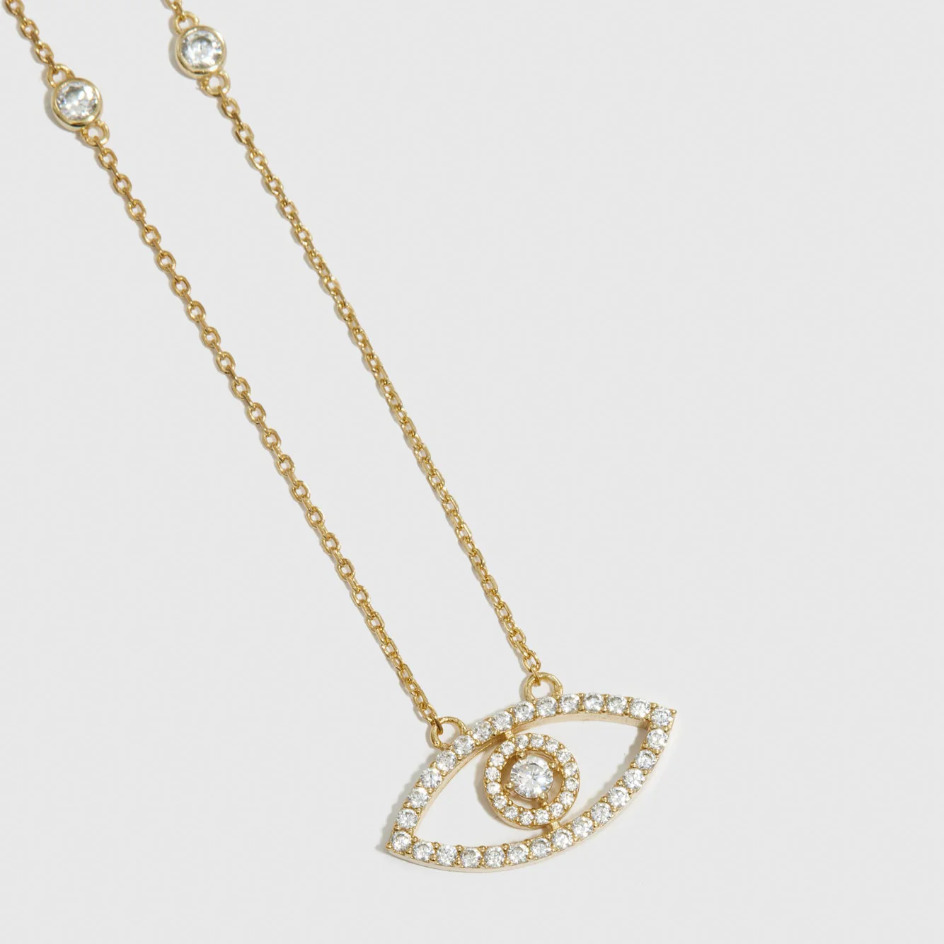 Evil Eye Pavé Necklace - Image 3