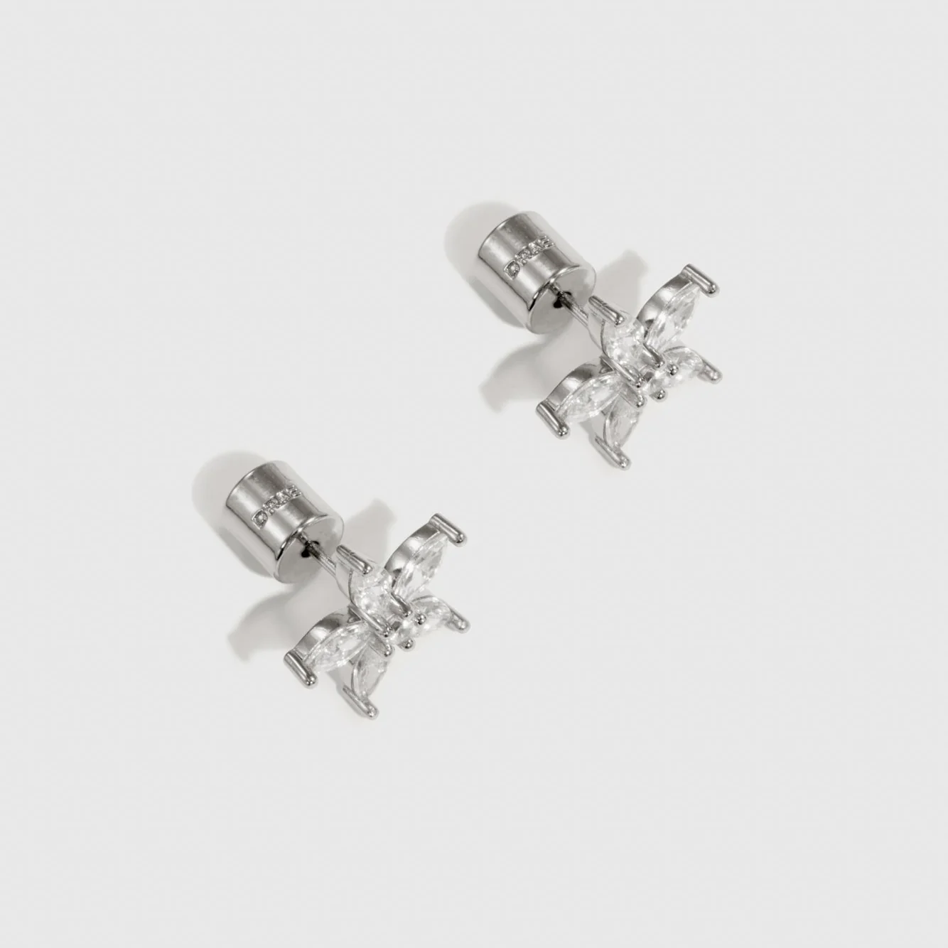 Flower Solitaire Stud Earrings - Image 3