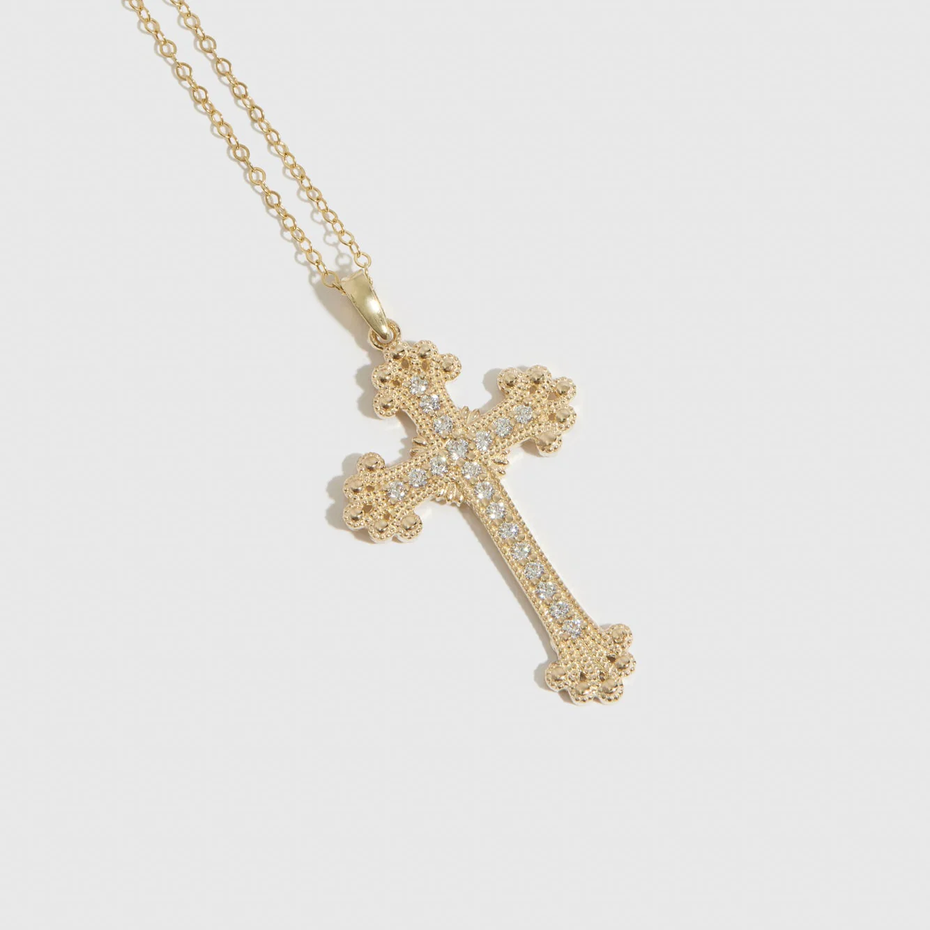 Goth Cross Pavé Pendant Necklace - Image 4