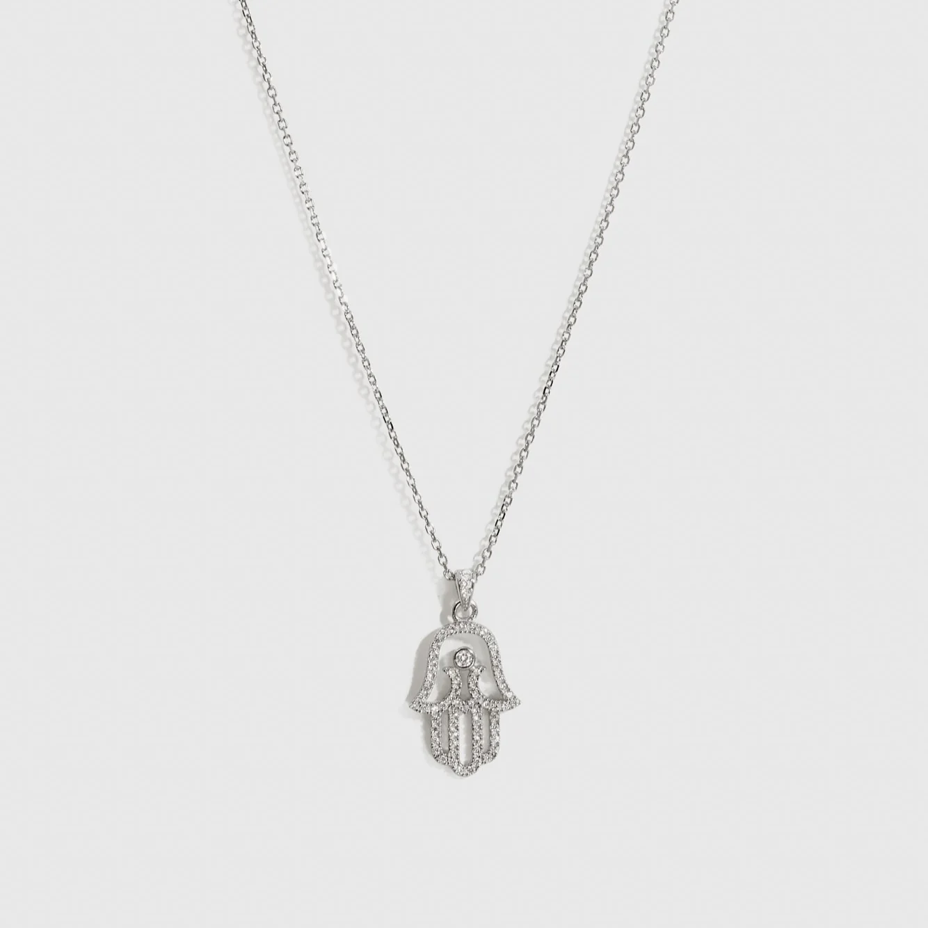 Hamsa Pavé Pendant Necklace