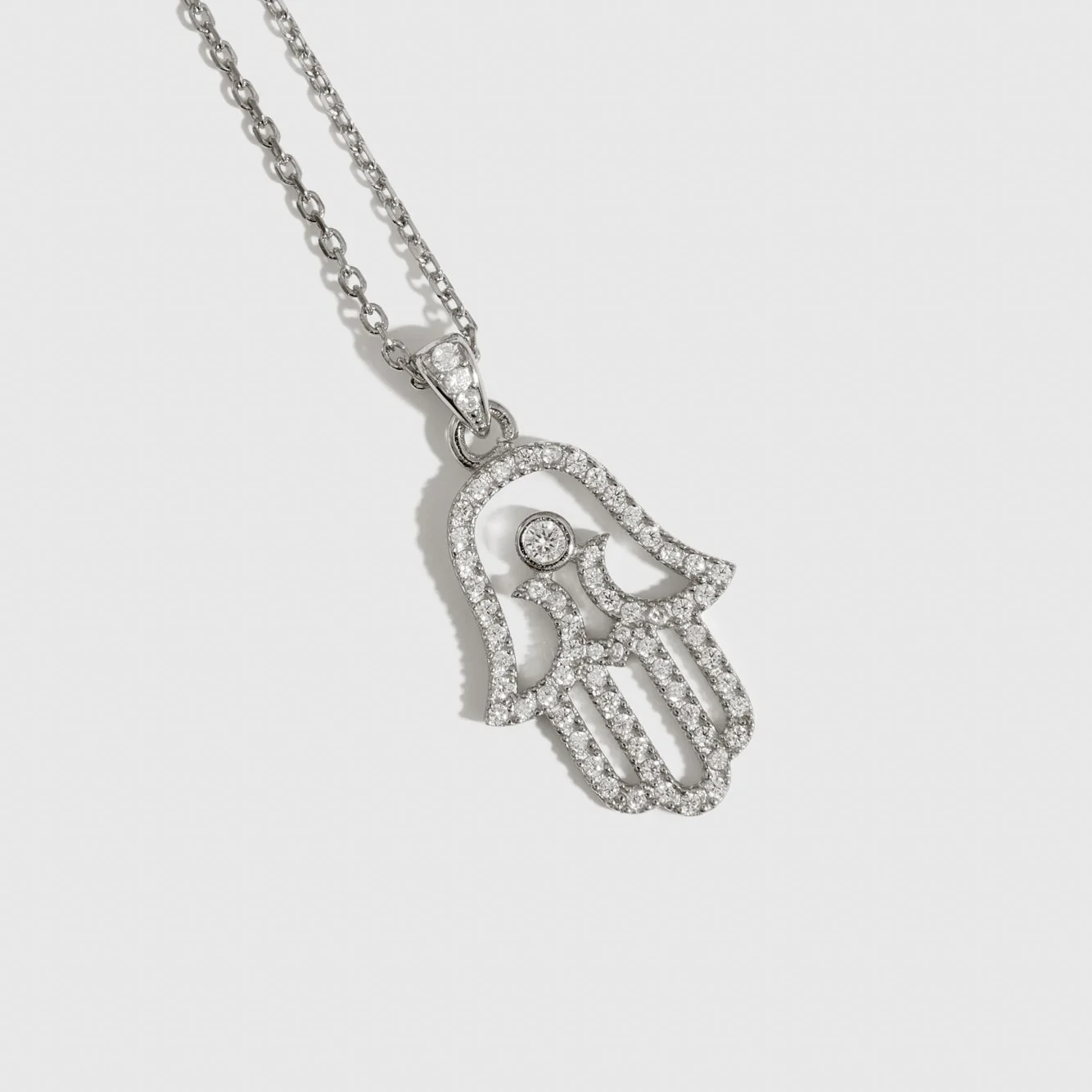Hamsa Pavé Pendant Necklace - Image 3