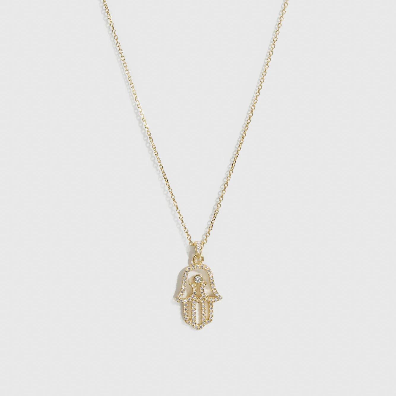 Hamsa Pavé Pendant Necklace