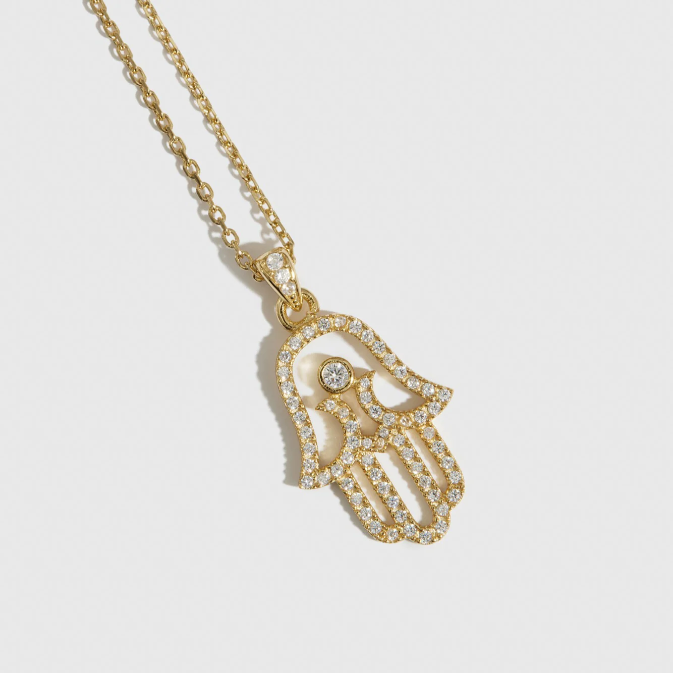 Hamsa Pavé Pendant Necklace - Image 4