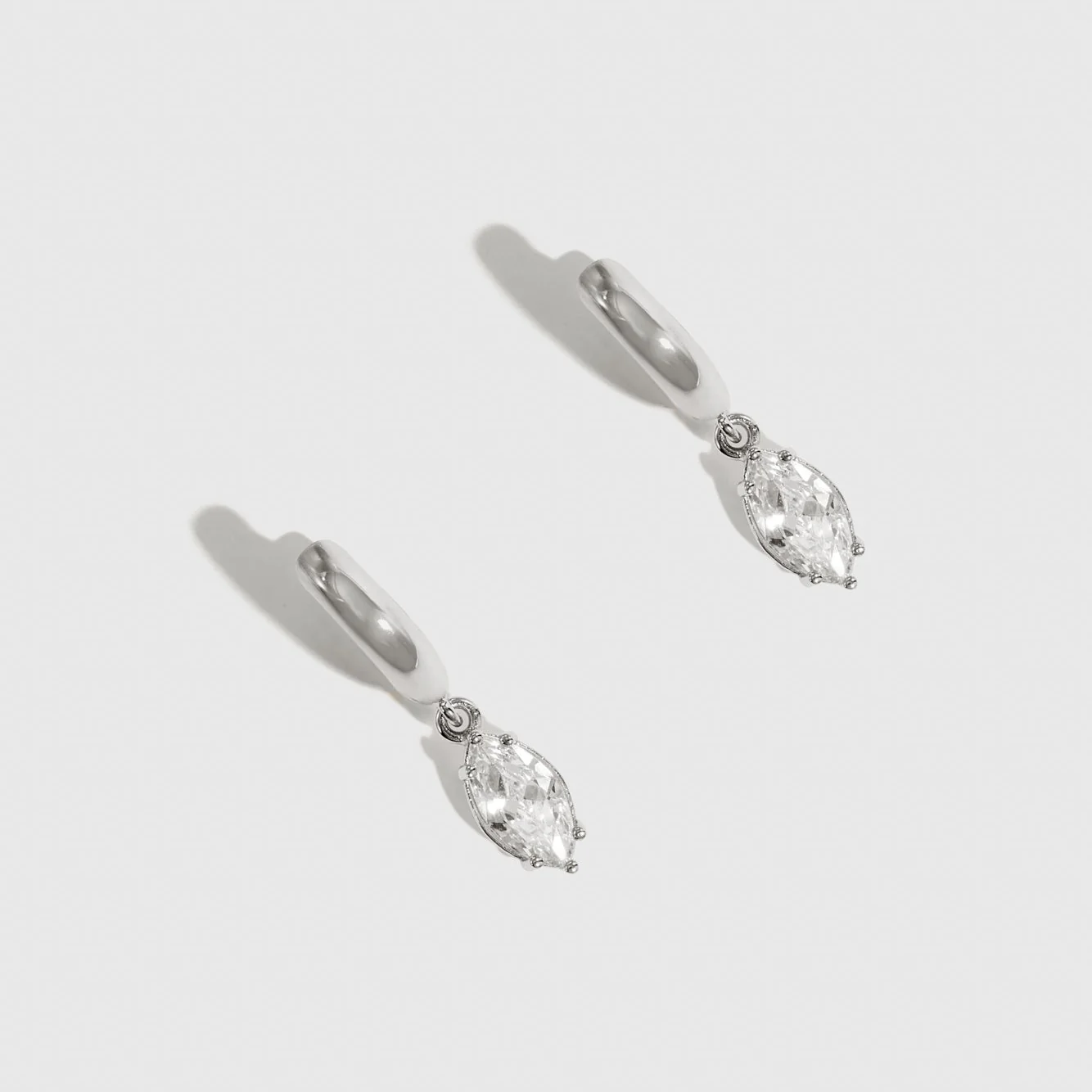Marquise-Cut Solitaire Huggies