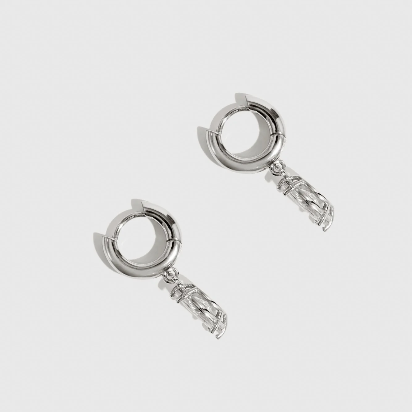 Marquise-Cut Solitaire Huggies - Image 3