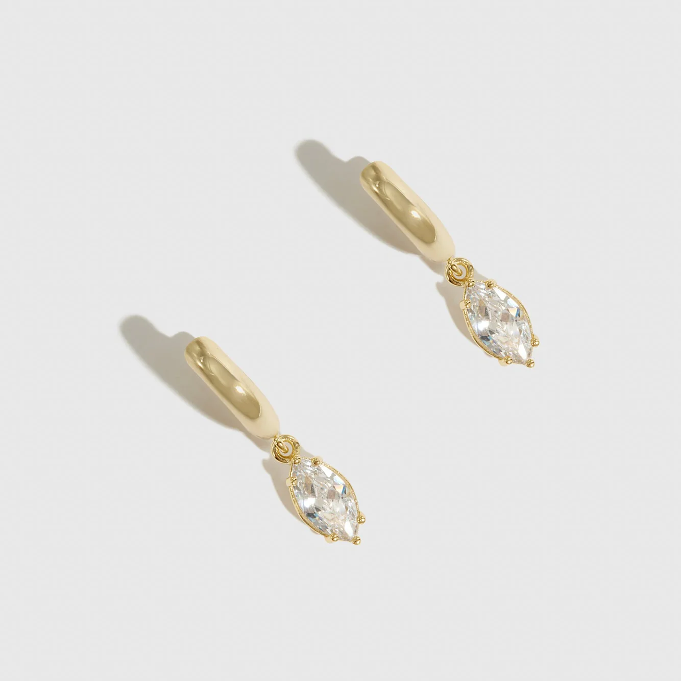 Marquise-Cut Solitaire Huggies