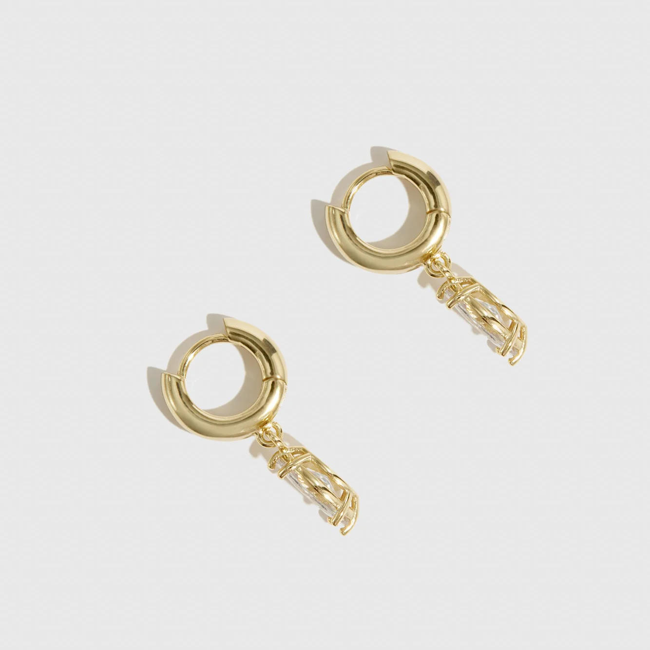 Marquise-Cut Solitaire Huggies - Image 5