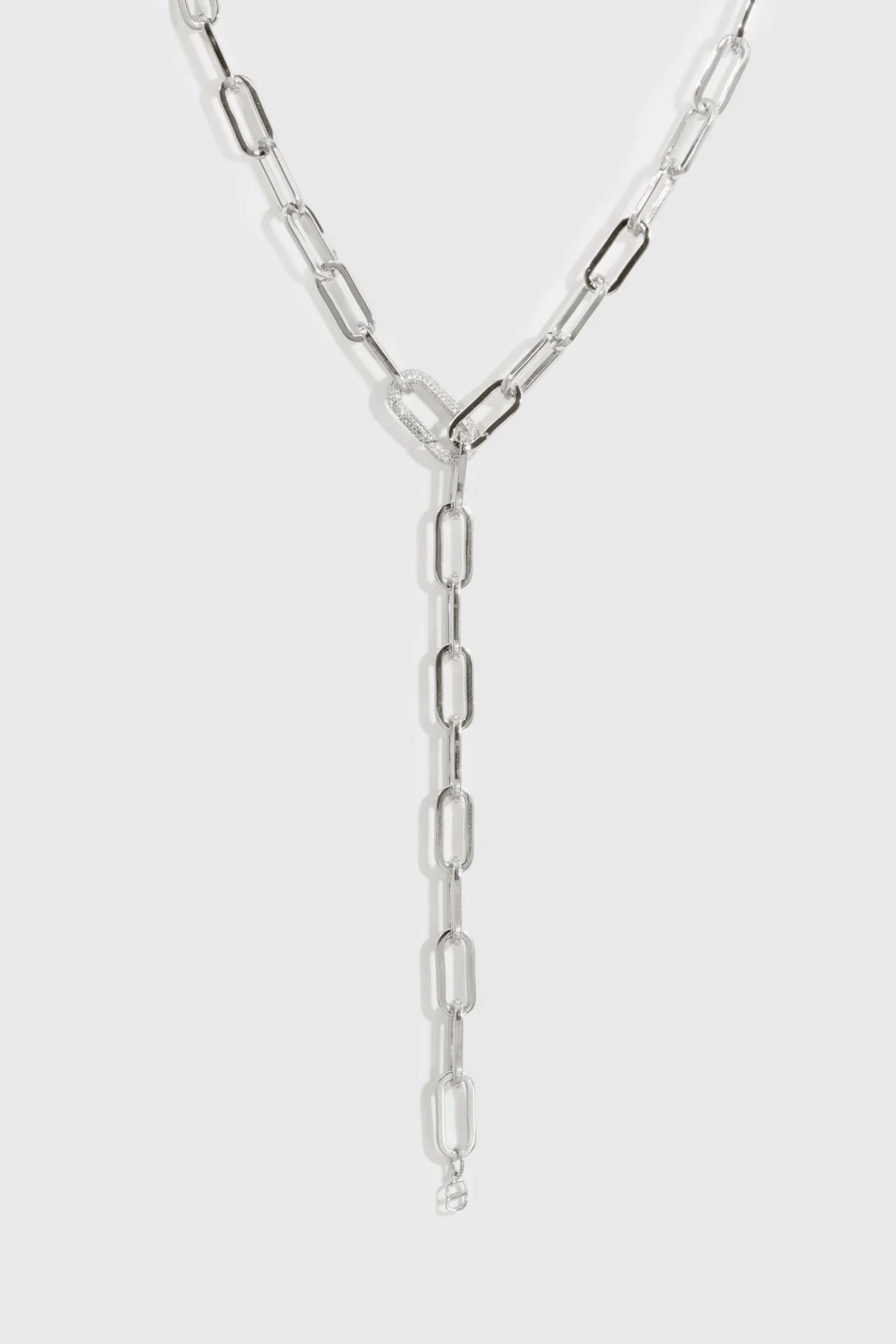 Maximalist Paper Clips Lariat Necklace - Image 4