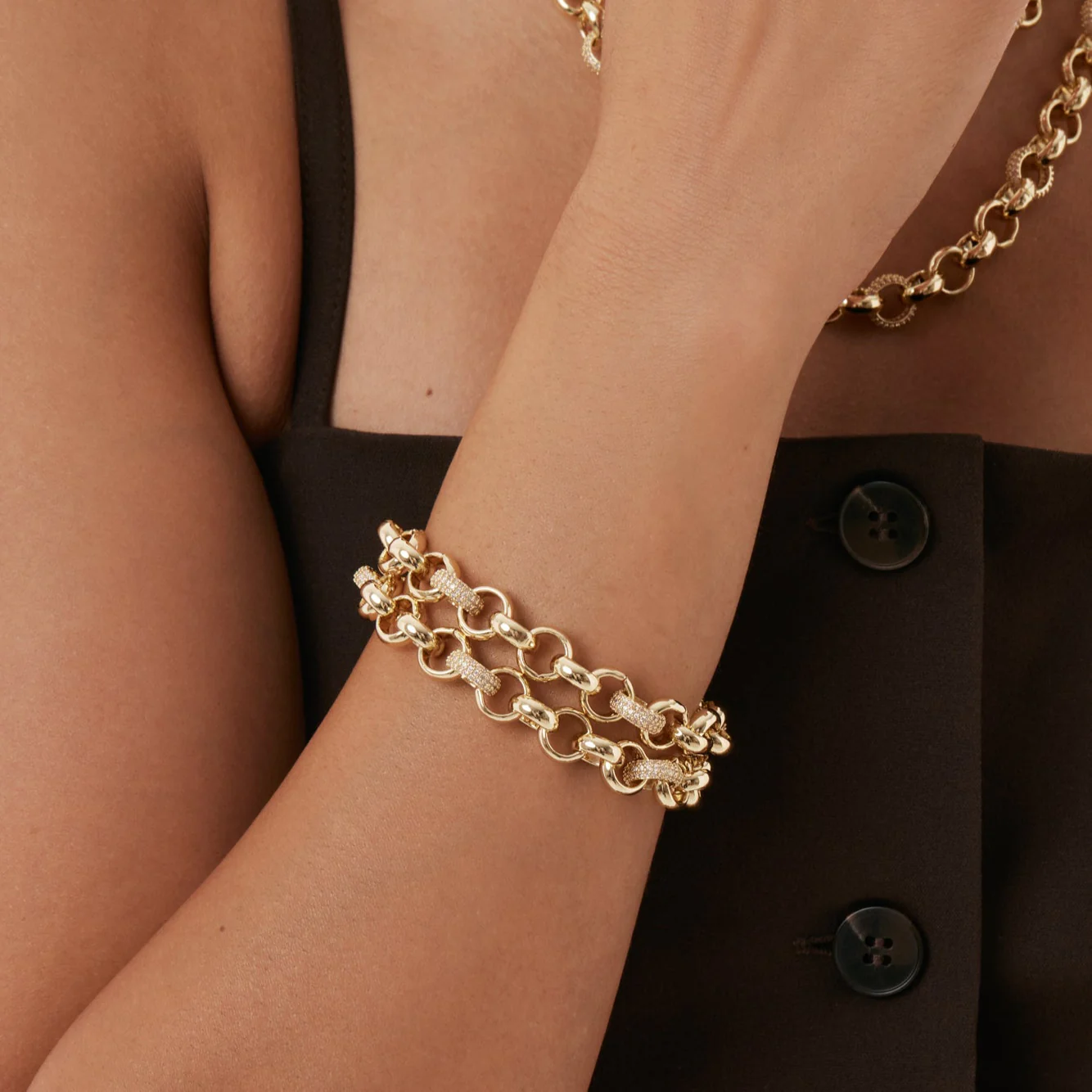 Maximalist Rolo Pavé Bracelet - Image 2