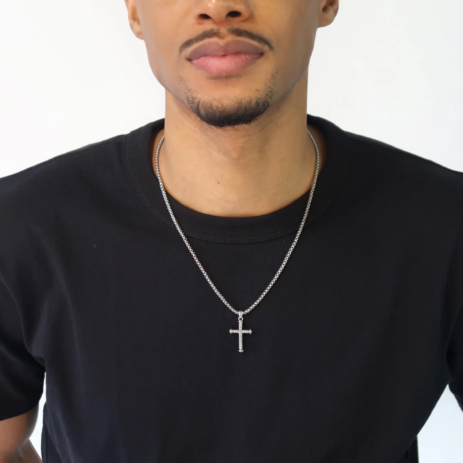 Men Cross Pendant Necklace - Image 3
