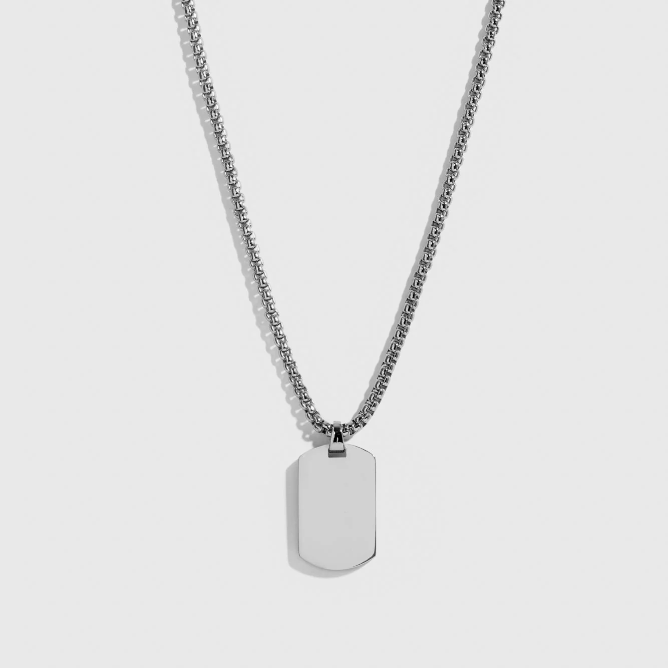 Men Dog Tag Pendant Necklace