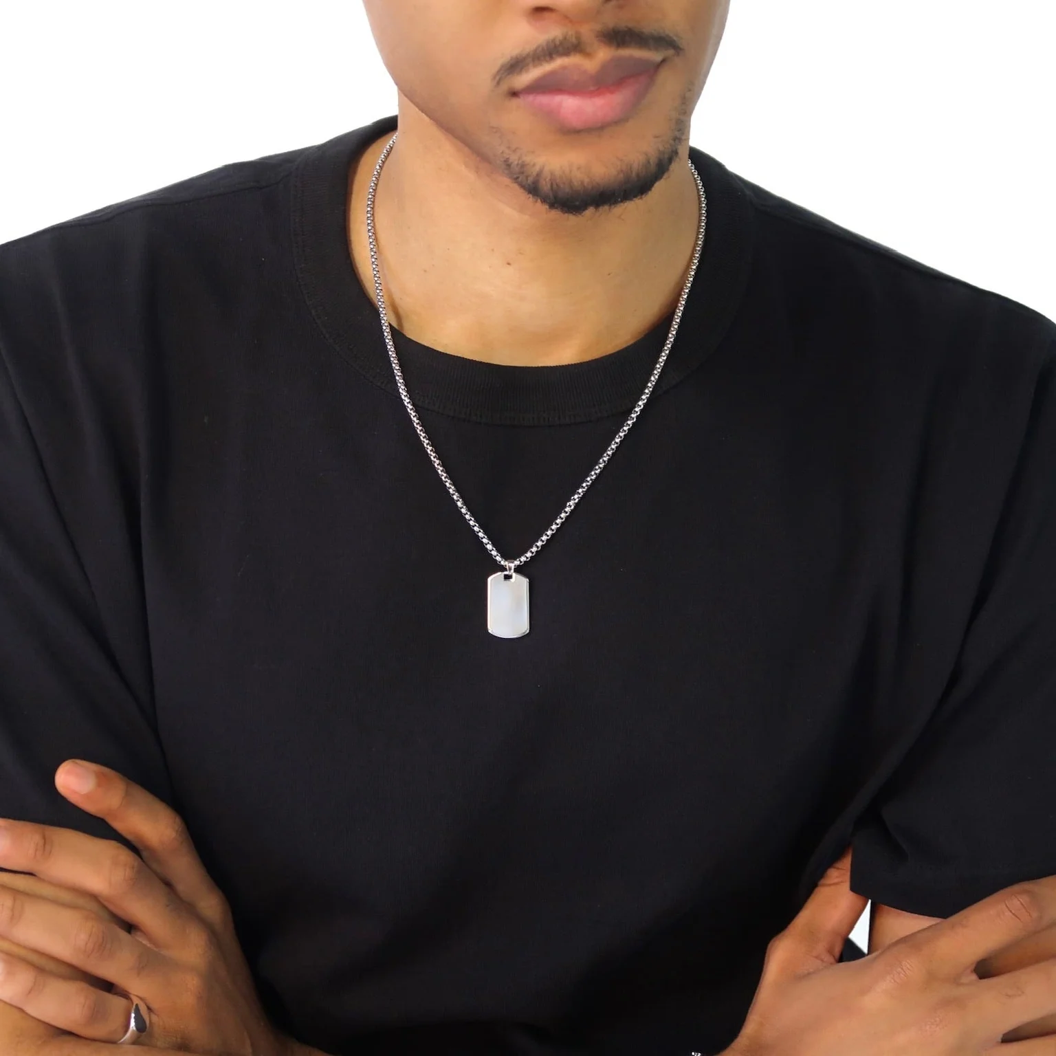 Men Dog Tag Pendant Necklace - Image 2