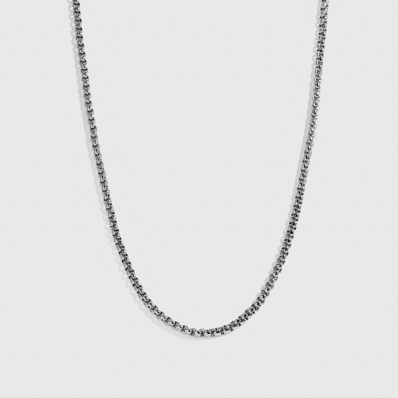 Men Round Box Chain Necklace