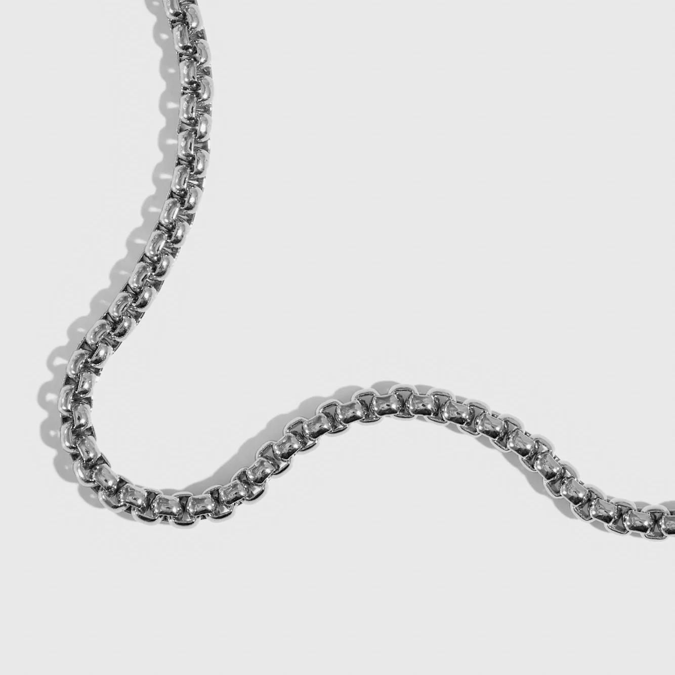 Men Round Box Chain Necklace - Image 3