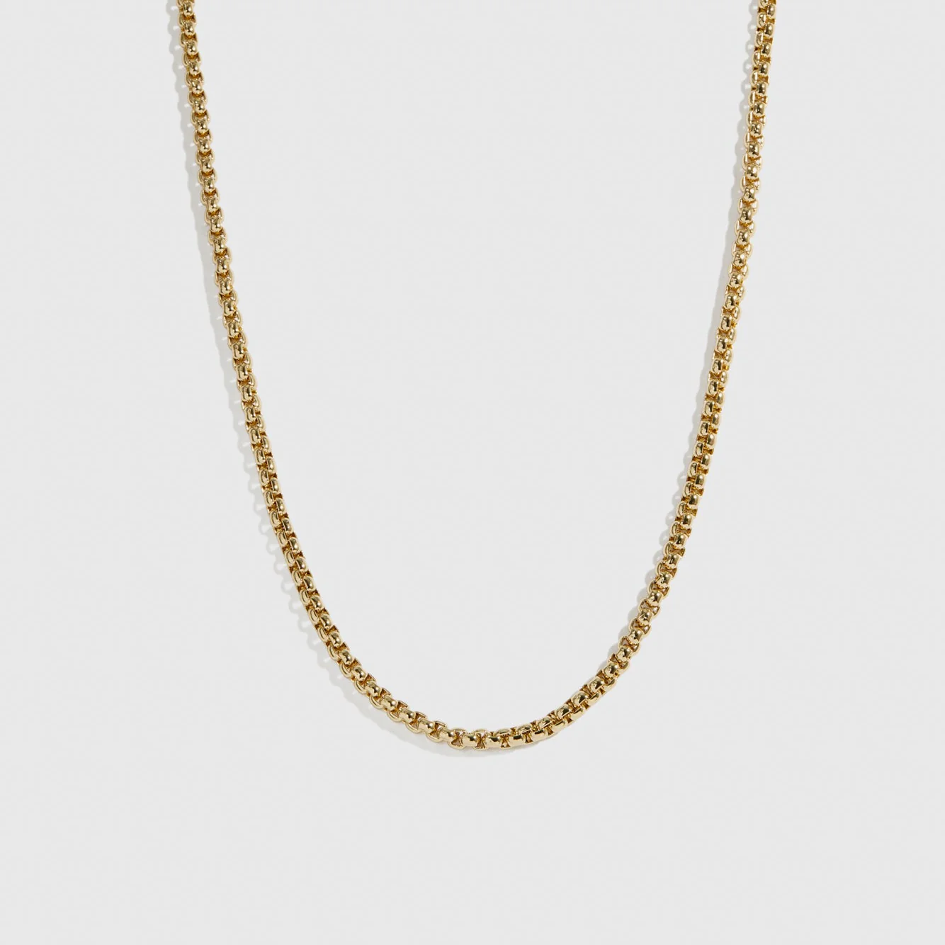 Men Round Box Chain Necklace