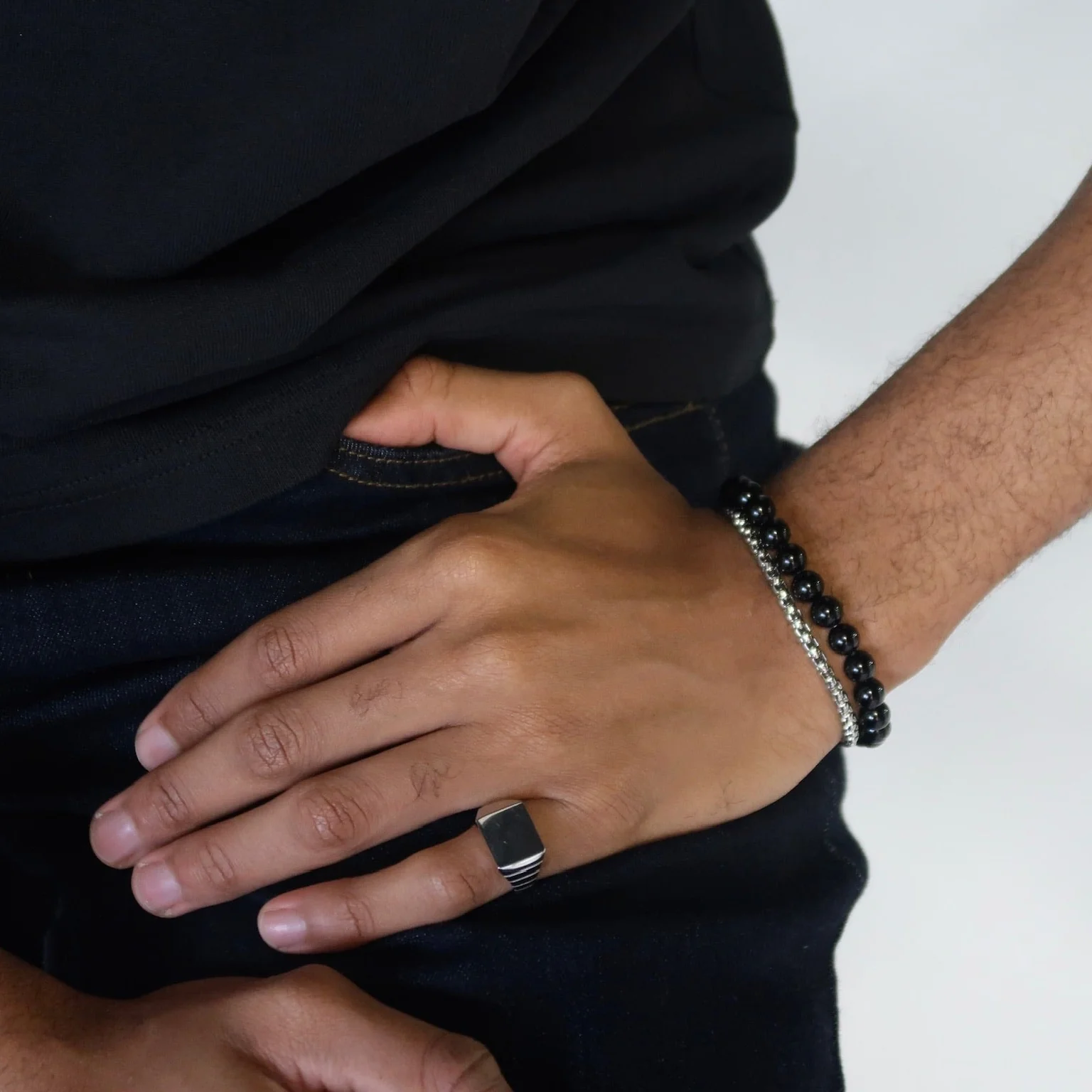 Men Square Signet Ring - Image 8