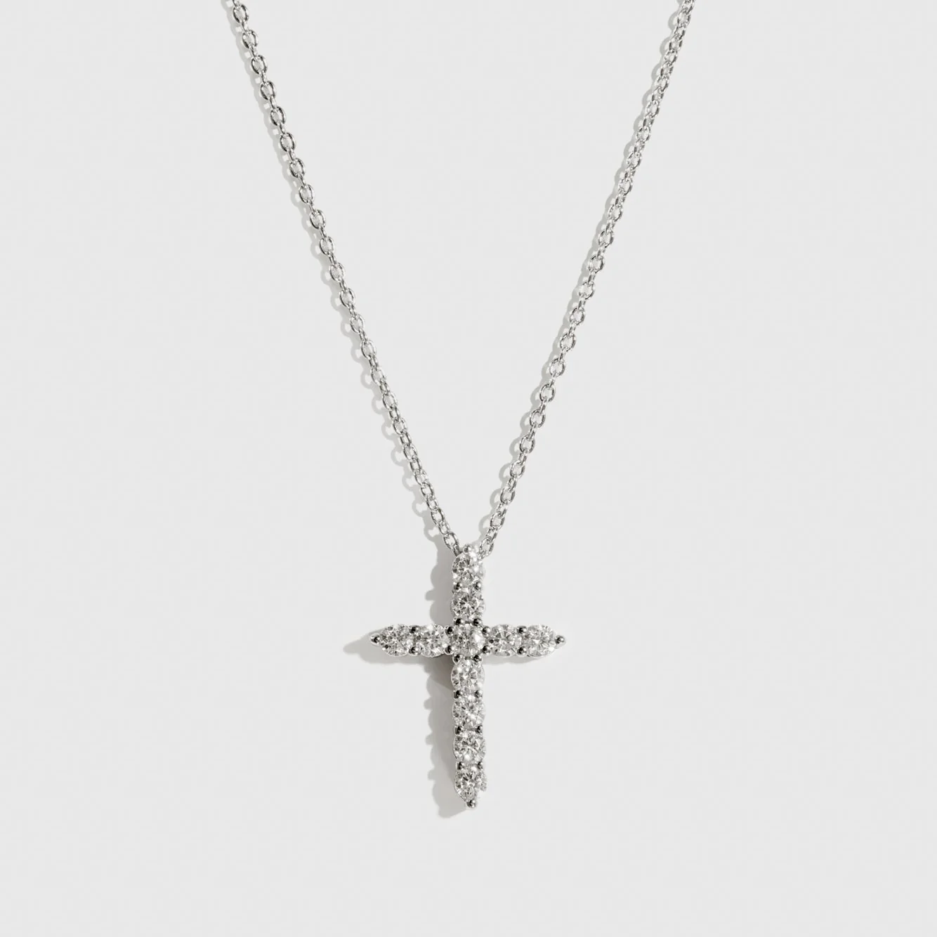 Mini Dainty Pavé Cross Necklace