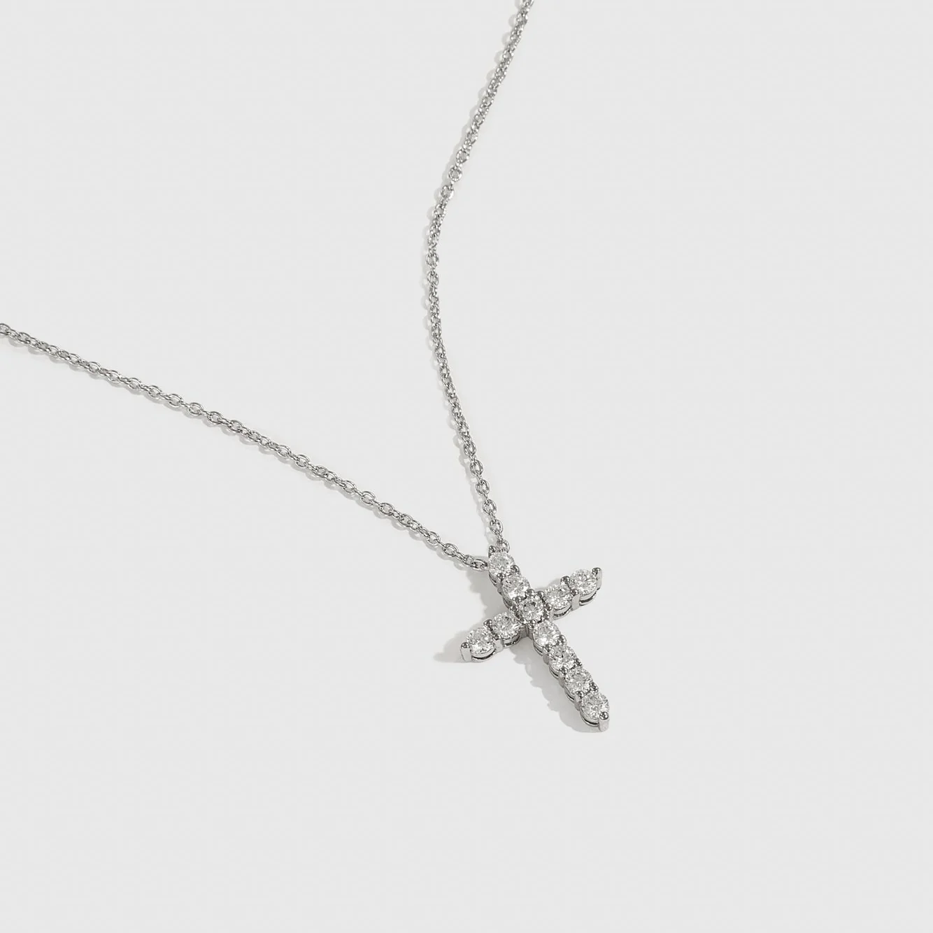 Mini Dainty Pavé Cross Necklace - Image 3