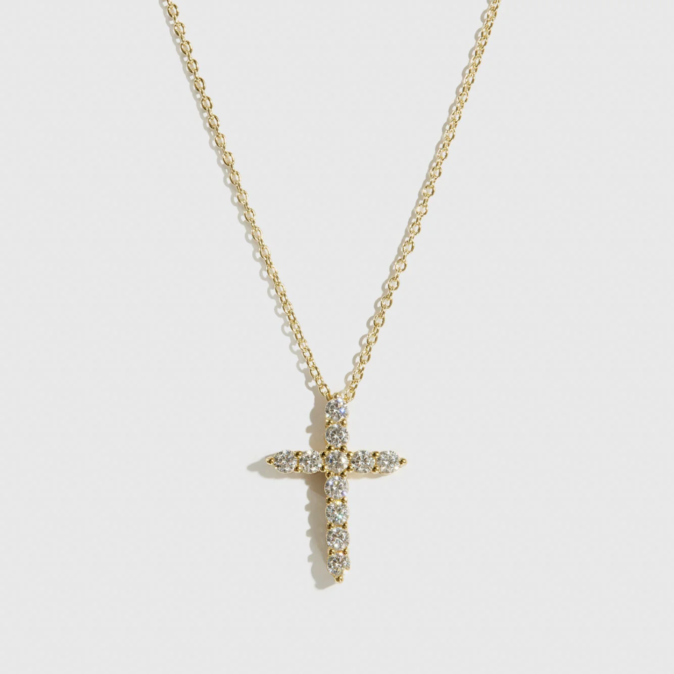 Mini Dainty Pavé Cross Necklace