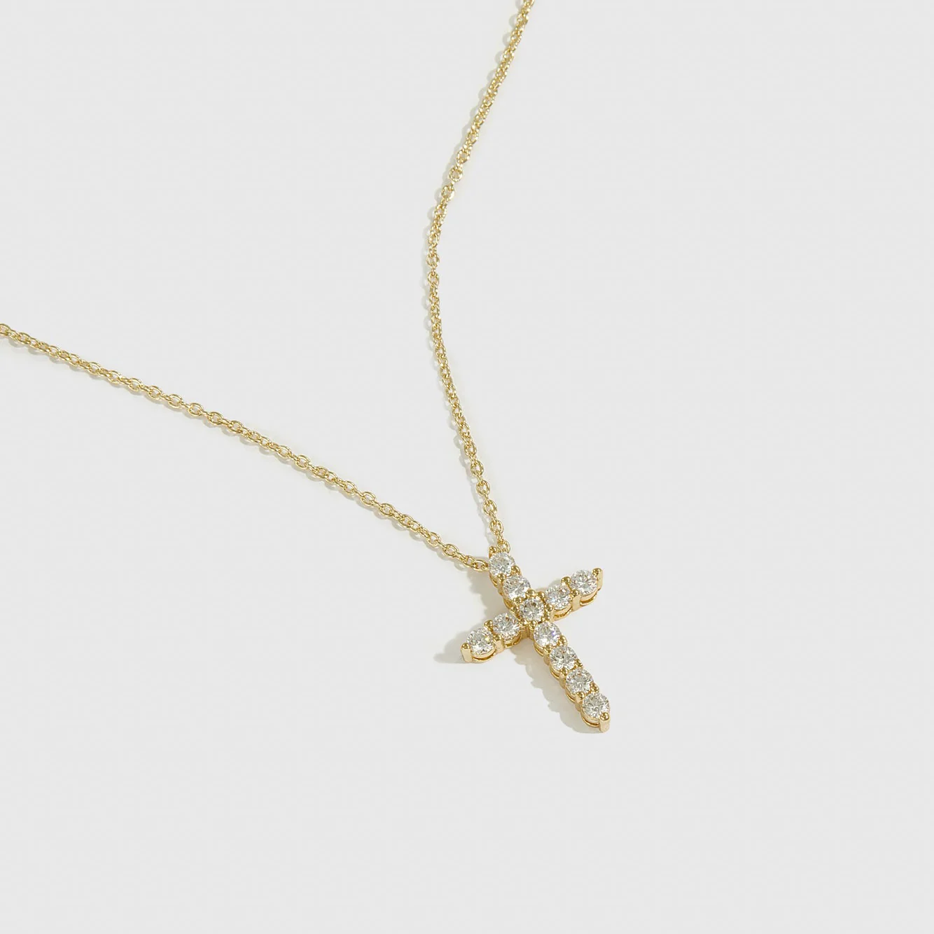 Mini Dainty Pavé Cross Necklace - Image 4