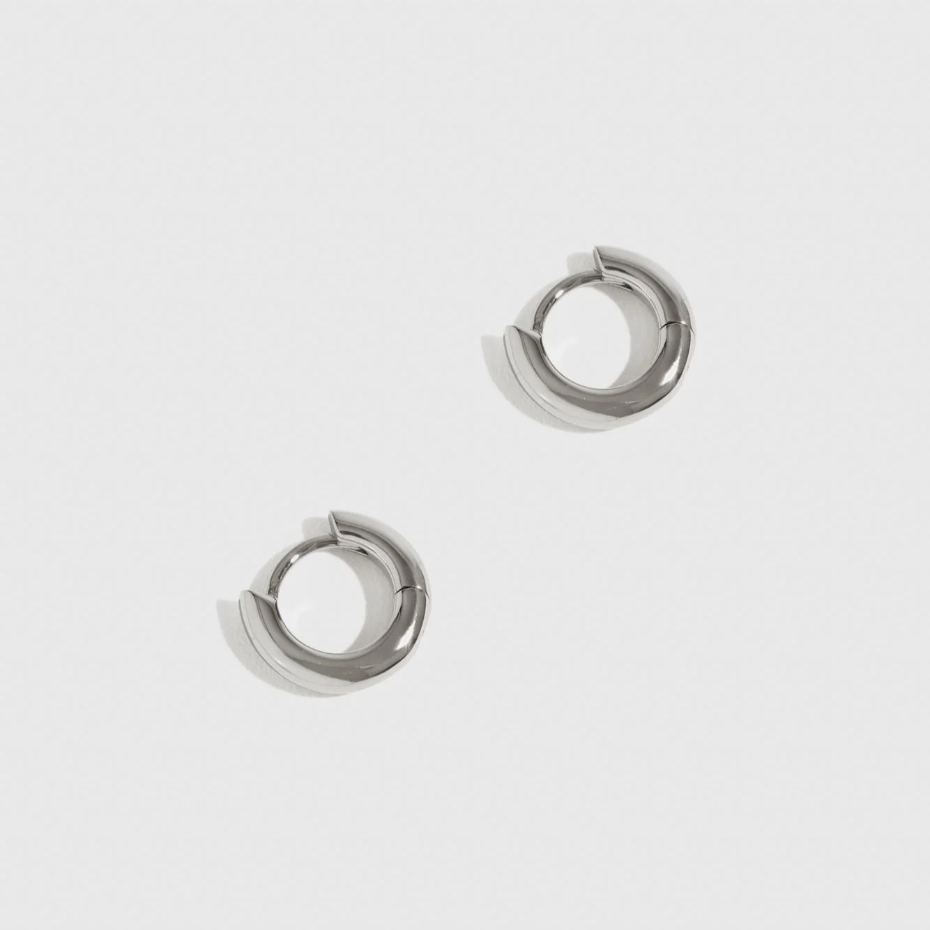 Mini Plain Huggie Earrings - Image 4