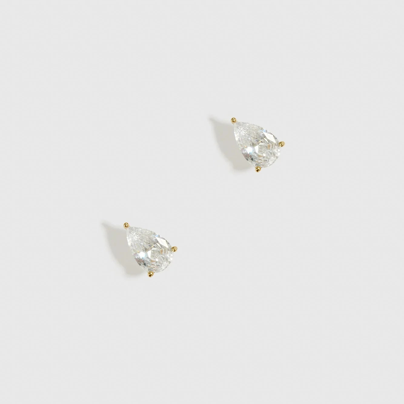 Mini Teardrop-Cut Solitaire Stud Earrings