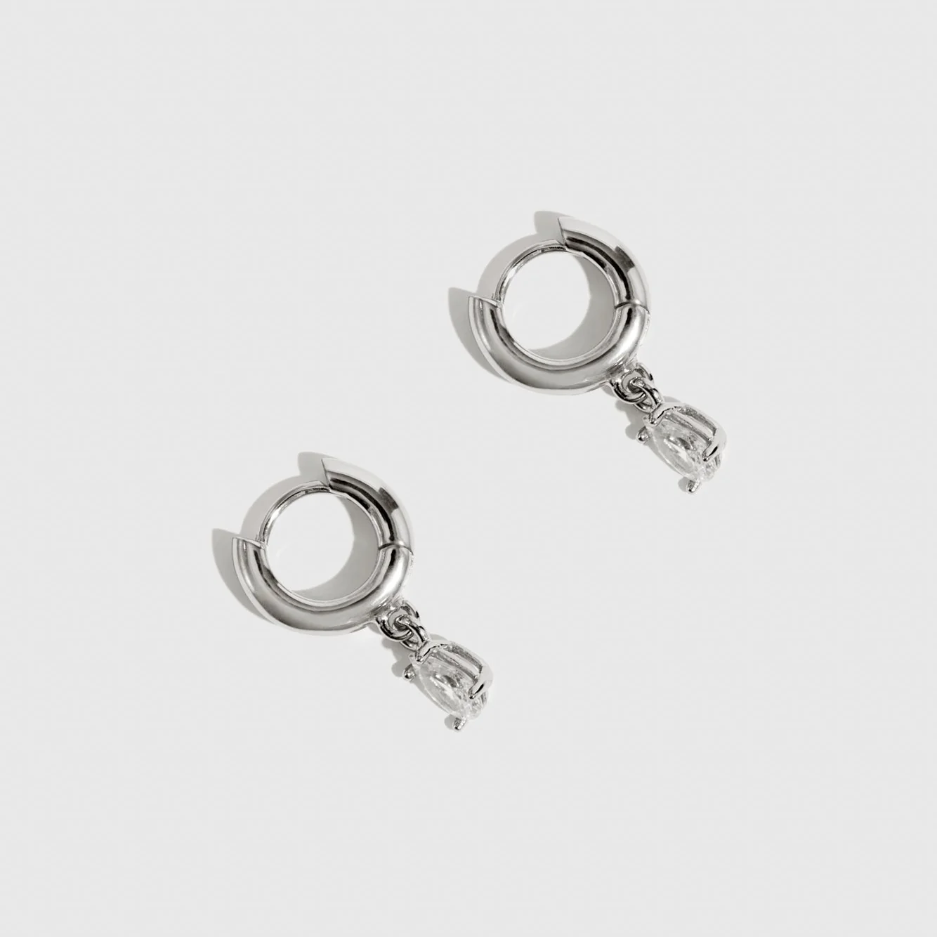 Mini Teardrop Solitaire Huggies - Image 3