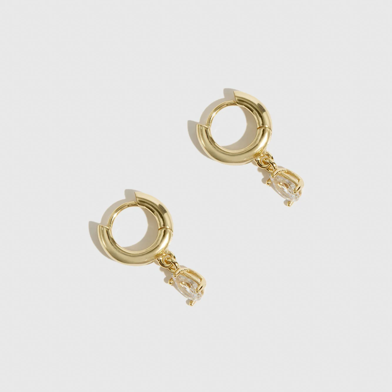 Mini Teardrop Solitaire Huggies - Image 3