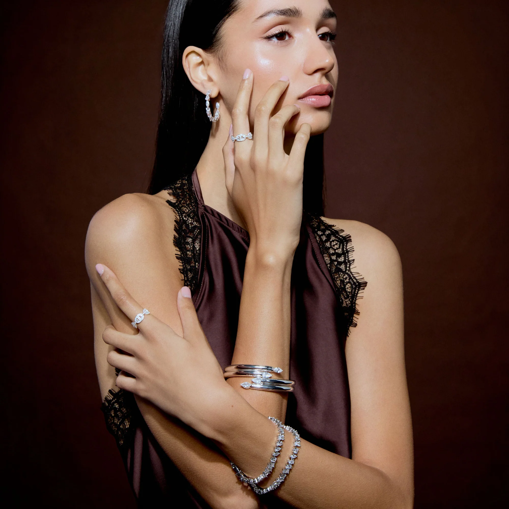 Multi-Cut Hoop Earrings - Image 4