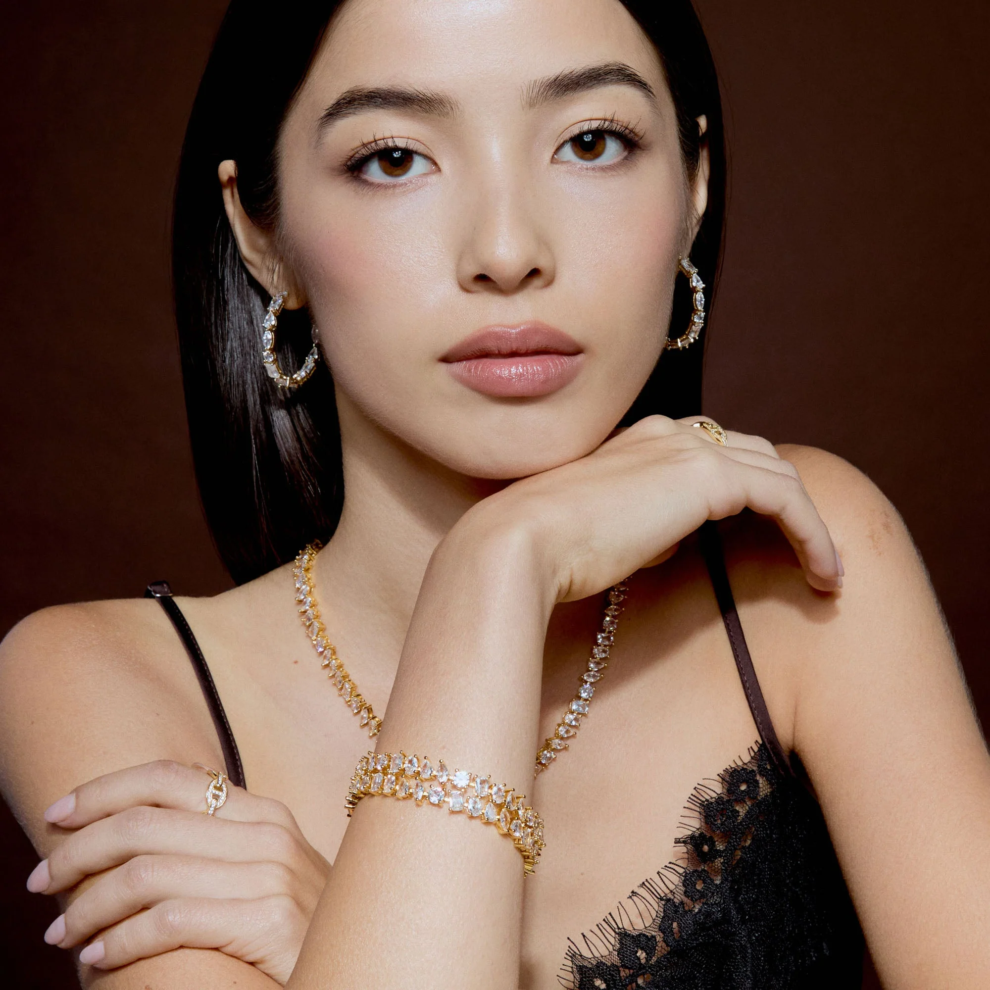 Multi-Cut Hoop Earrings - Image 2
