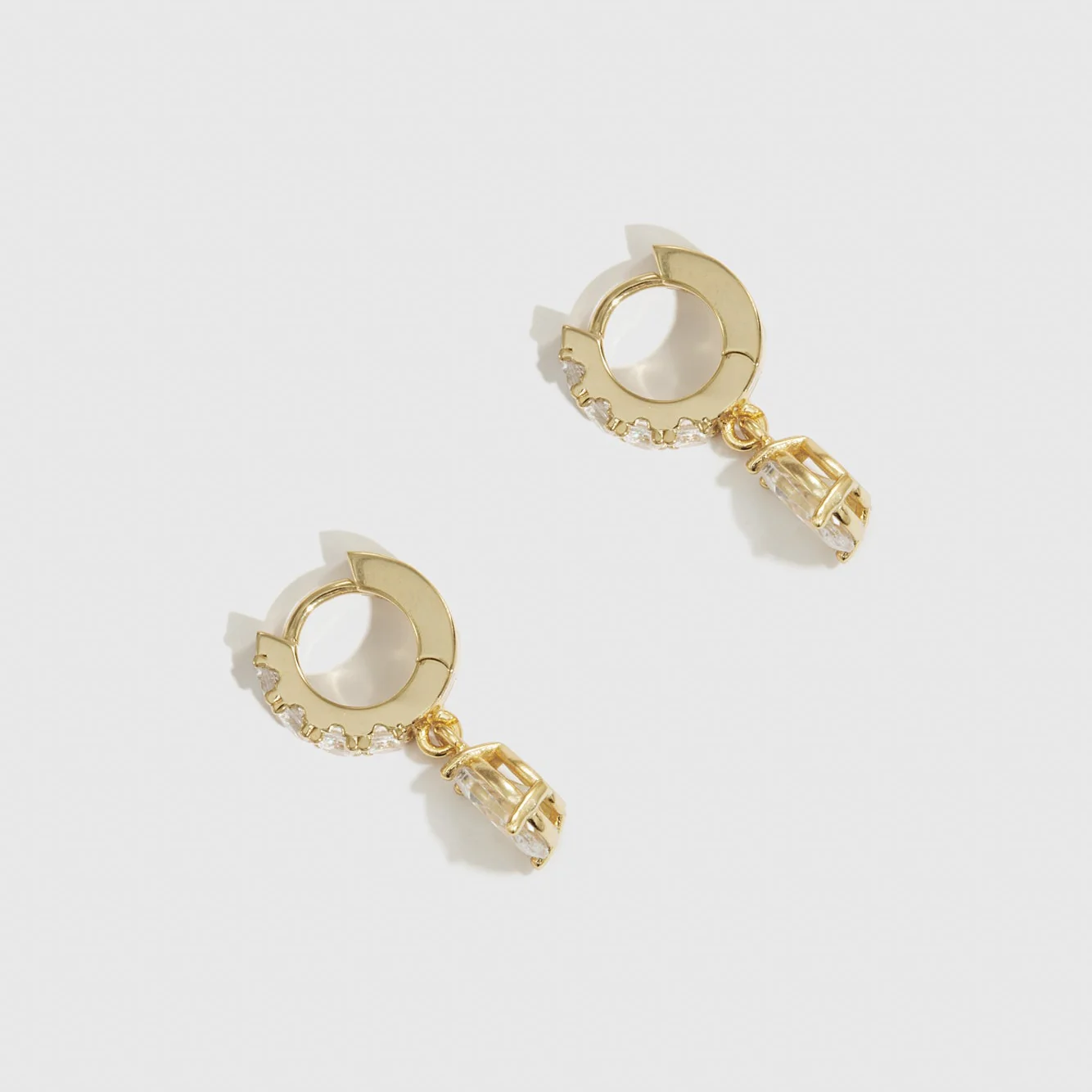 Teardrop Pavé Huggies - Image 3