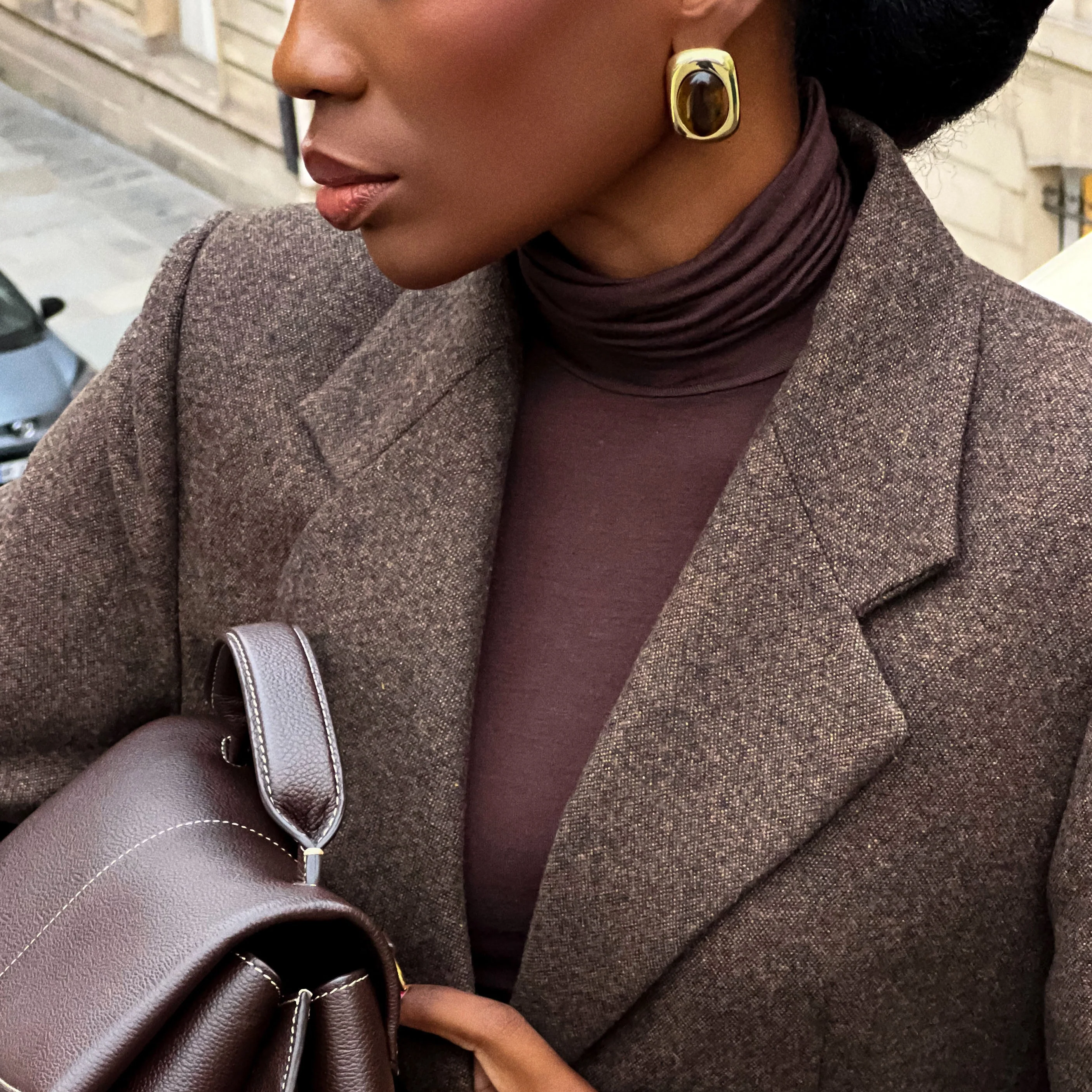 Tiger Eye Stud Earrings - Image 4